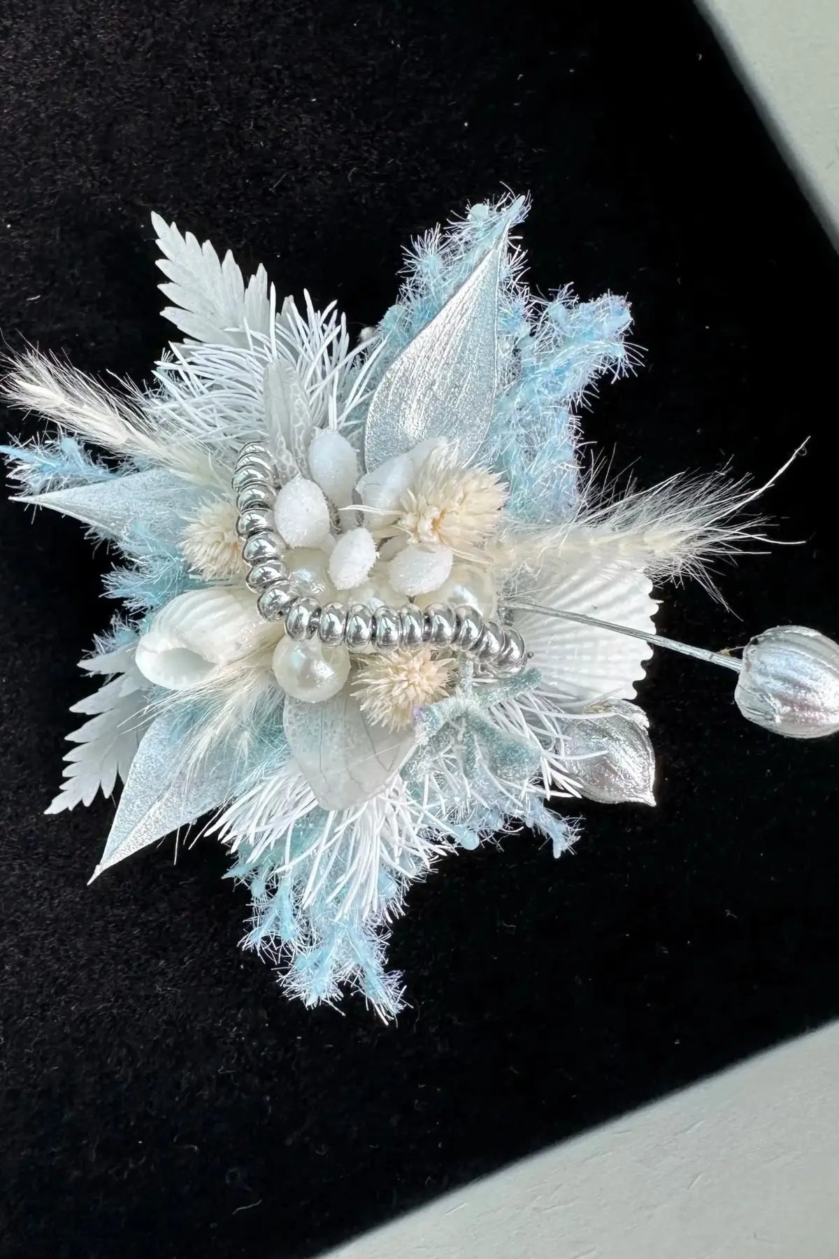 Frozen Garden Preserved Flower Ring – Handcrafted Eternal Floral Jewelry Blue White | Realistic Faux Silk Flowers for Home Decor - Eco Perennial