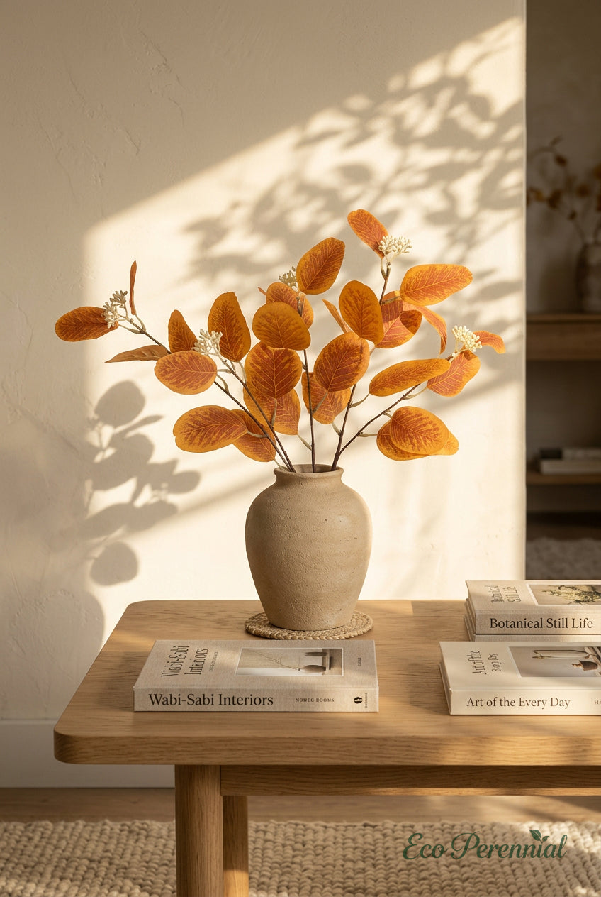 21.3" Seeded Faux Eucalyptus Branches | Realistic Artificial Greenery in 7 Colors | Artificial Greenery | Eco Perennial