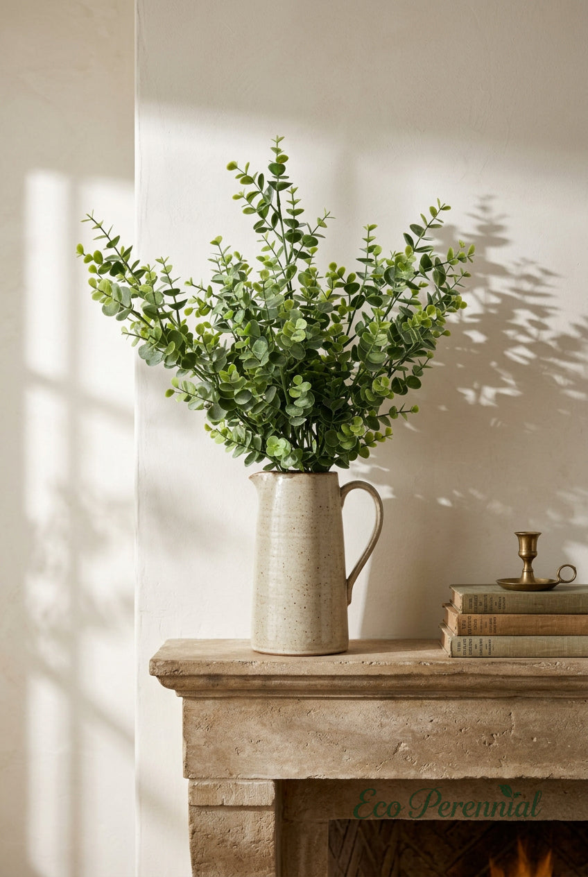 27.6" Real Touch Eucalyptus Stems | 3 Colors | Artificial Greenery | Eco Perennial