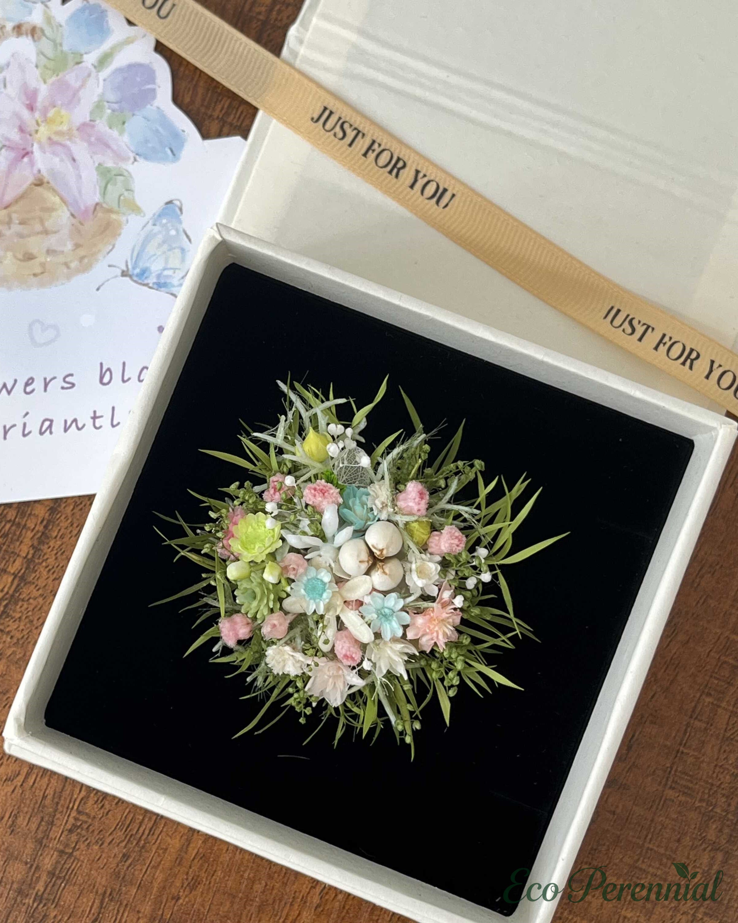 Preserved Flower Ring & Brooch | Handcrafted Floral Jewelry – Eco Perennial