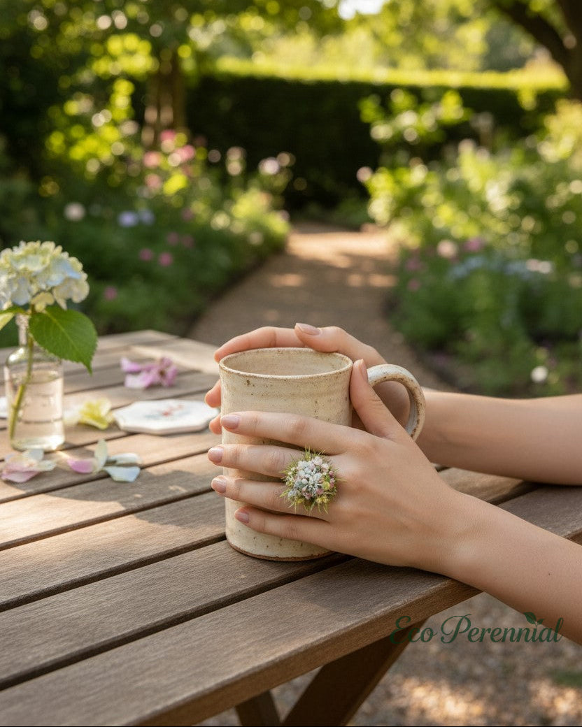 Preserved Flower Ring & Brooch | Handcrafted Floral Jewelry – Eco Perennial