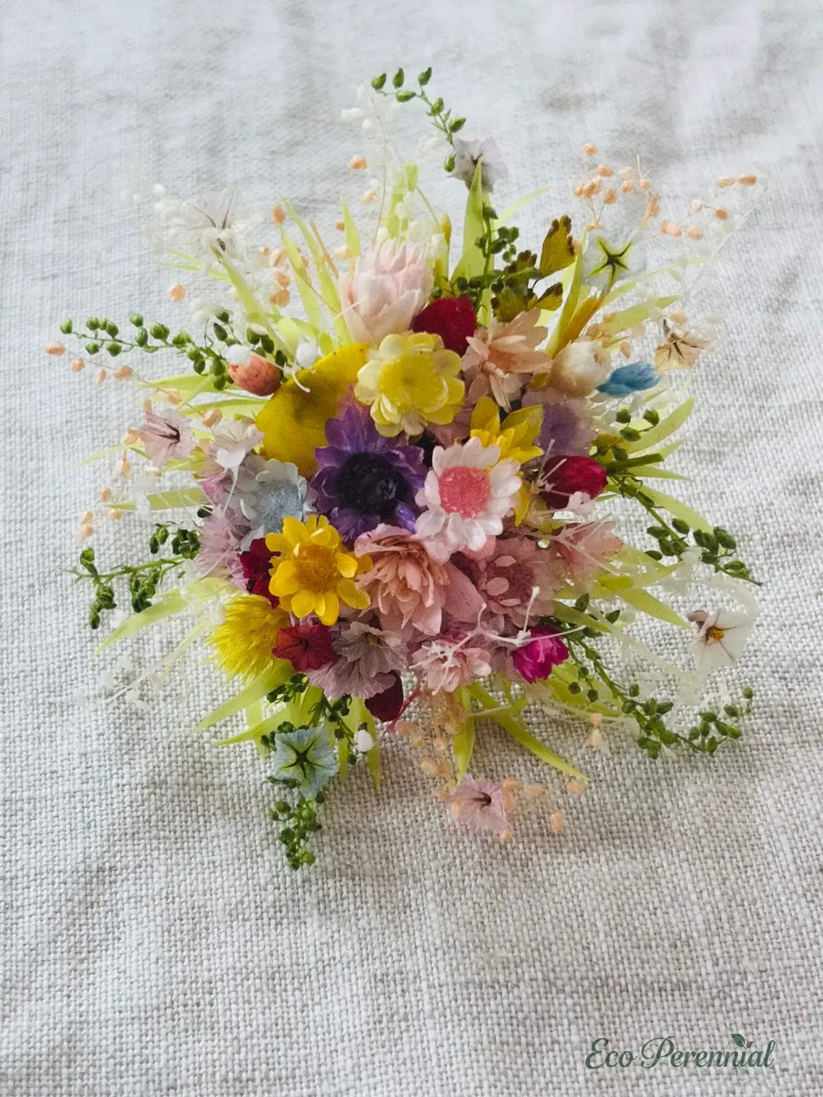 Handcrafted Preserved Flower Ring | Colorful Wildflower Bouquet - Eco Perennial - Jewelry