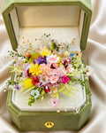 Handcrafted Preserved Flower Ring | ’Secret Garden’ Wild Garden Series - Eco Perennial (Copy) - Pink/Yellow/Green