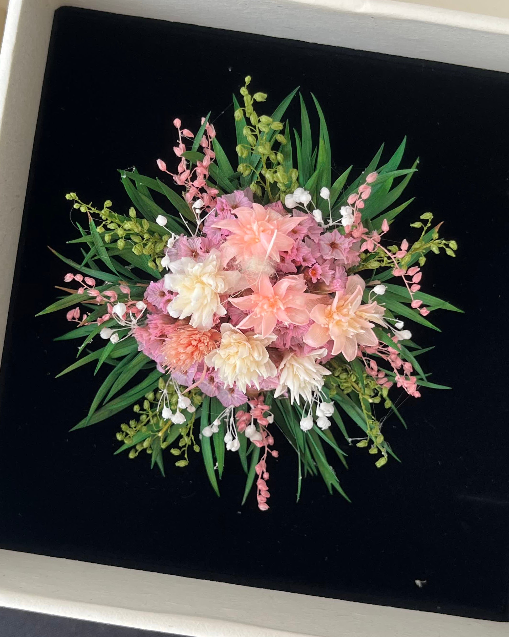 Handcrafted Preserved Flower Ring & Brooch | Secret Garden Collection - Eco Perennial Pink White Green | Jewelry | Eco Perennial