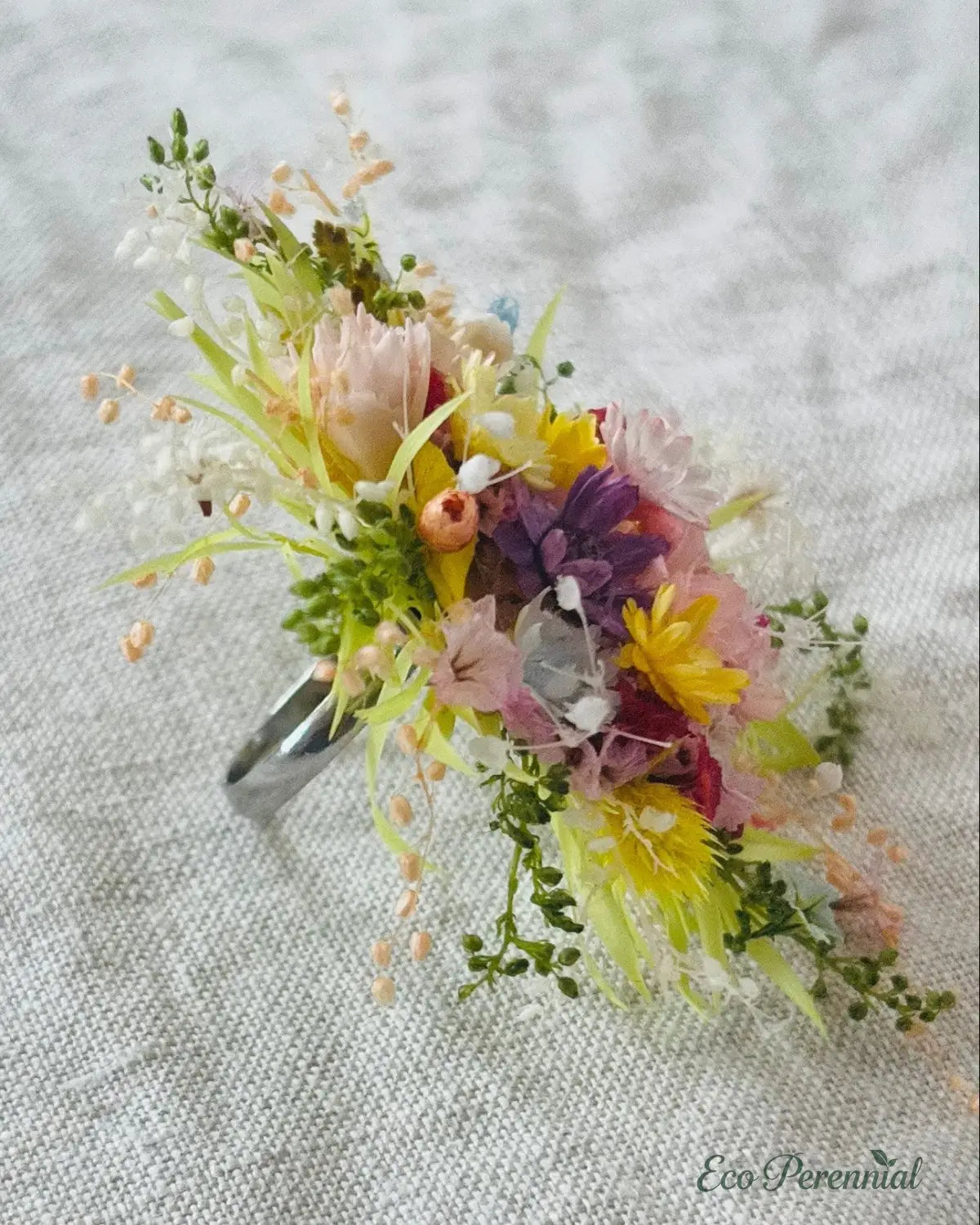 Handcrafted Preserved Flower Ring | ’Secret Garden’ Pastel Series - Eco Perennial - Jewelry