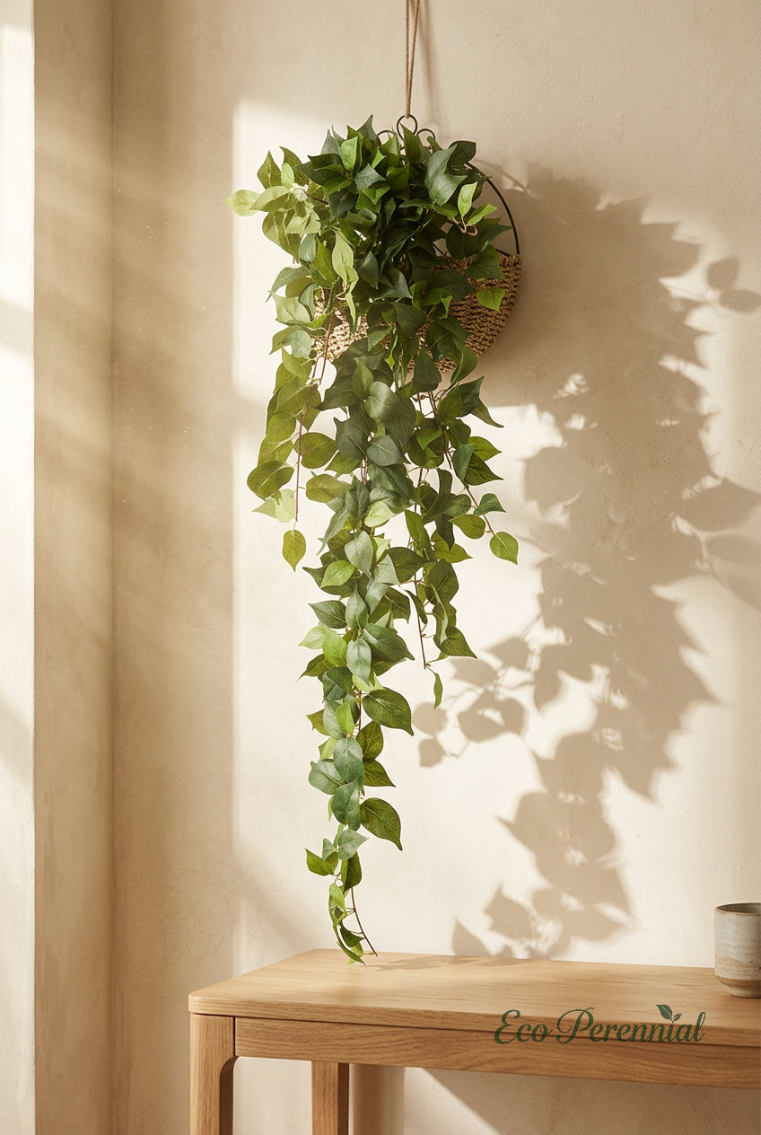 51" Cascading Faux Ivy Vines | 18-Fork Hanging Greenery | Artificial Greenery | Eco Perennial