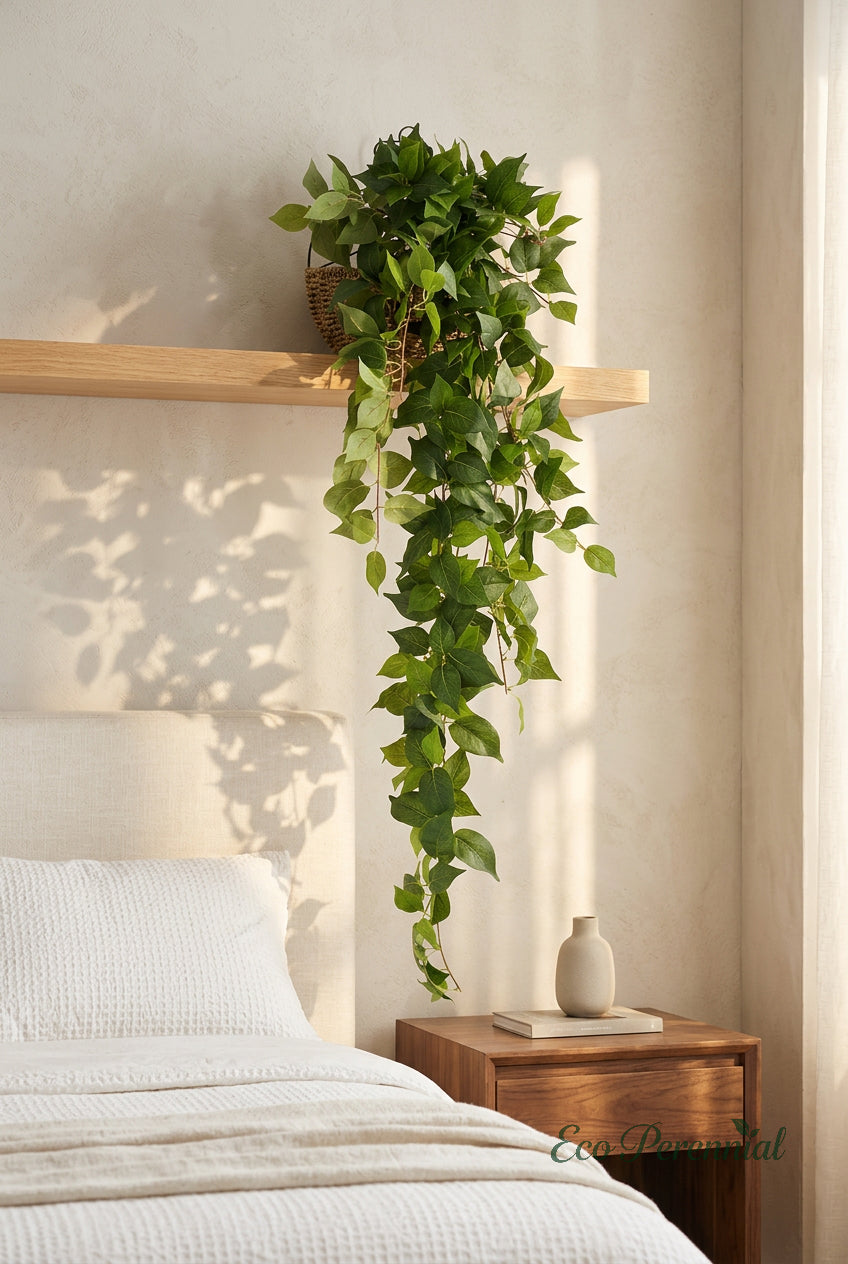 51" Cascading Faux Ivy Vines | 18-Fork Hanging Greenery | Artificial Greenery | Eco Perennial