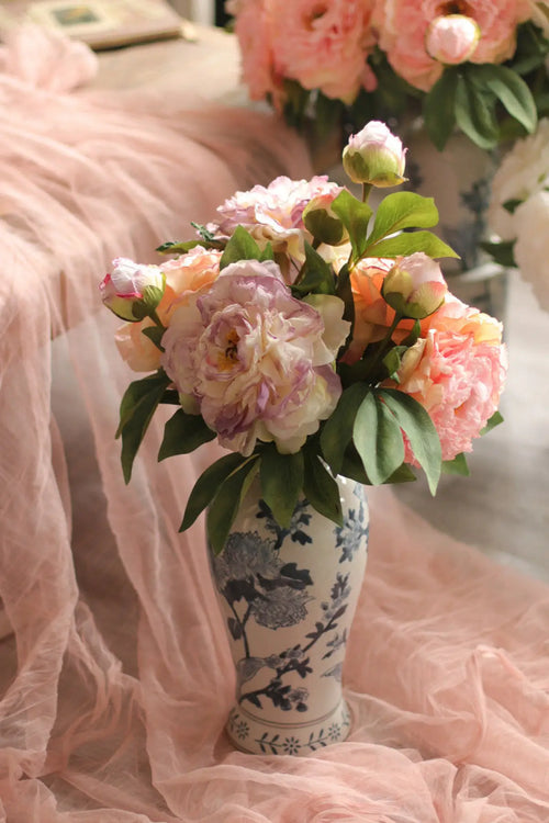 "Imperial Bloom" | Large Silk Peony Stem | Premium Faux Peony Flower | Artificial Floral Arrangement | Eco Perennial