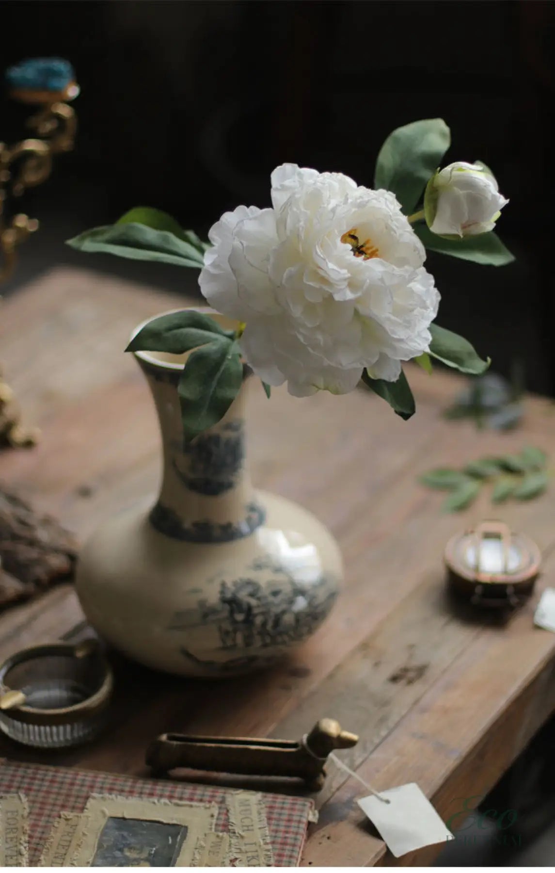 "Imperial Bloom" | Premium Silk Peony Stem | Realistic Faux Silk Flowers for Home Decor - Eco Perennial