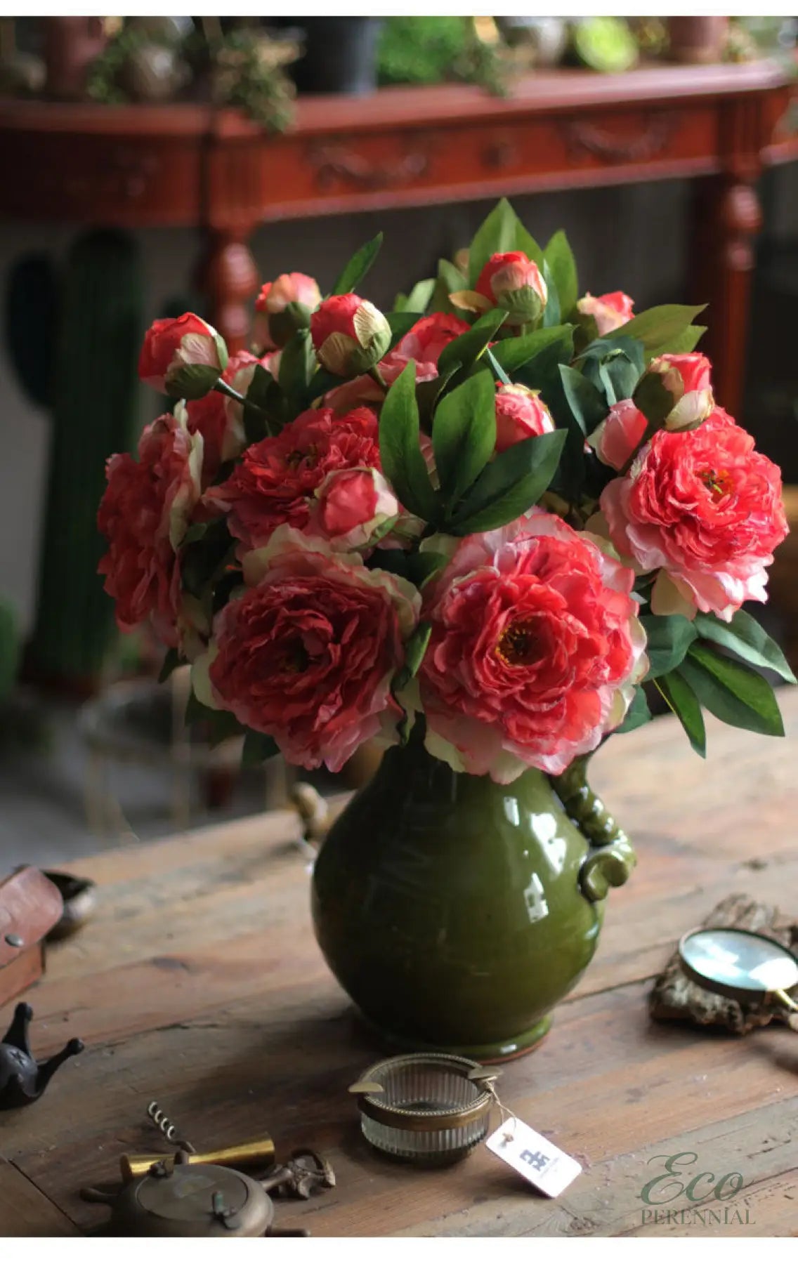 "Imperial Bloom" | Premium Silk Peony Stem | Realistic Faux Silk Flowers for Home Decor - Eco Perennial