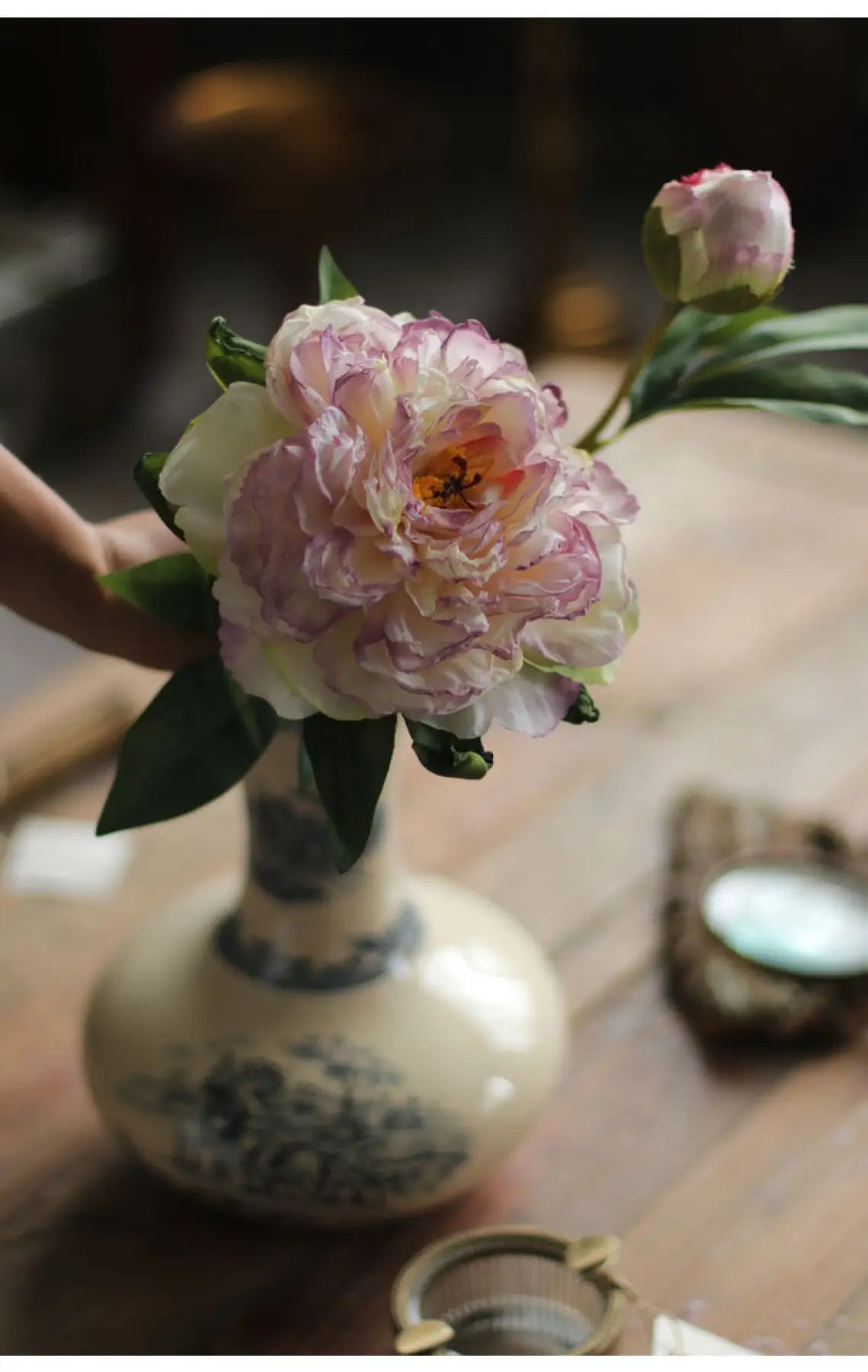"Imperial Bloom" | Premium Silk Peony Stem Gradient Purple | Realistic Faux Silk Flowers for Home Decor - Eco Perennial