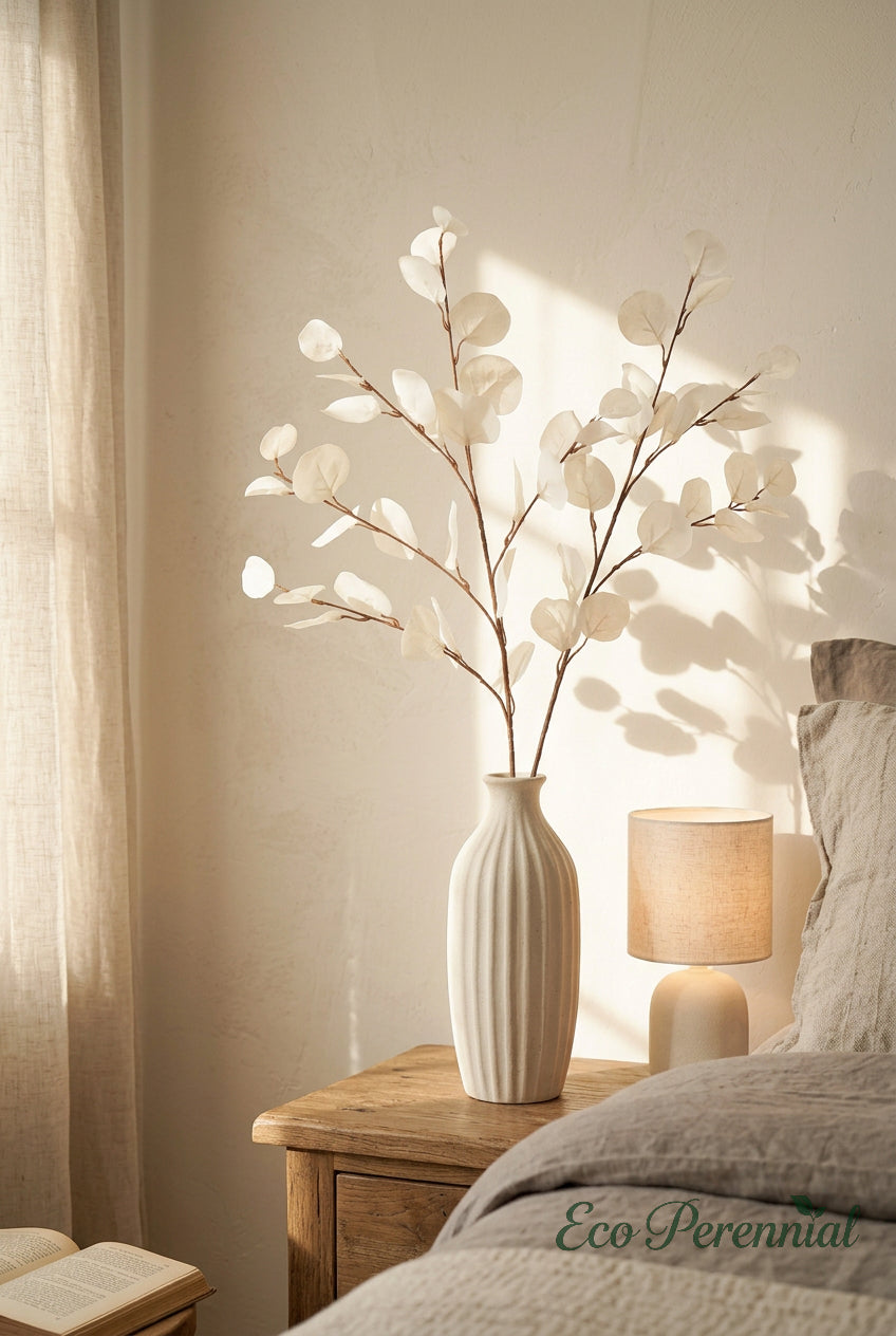 34.3" Autumn Faux Eucalyptus Branches for Fall Decor | Tall Artificial Greenery in 10 Colors | Artificial Greenery | Eco Perennial