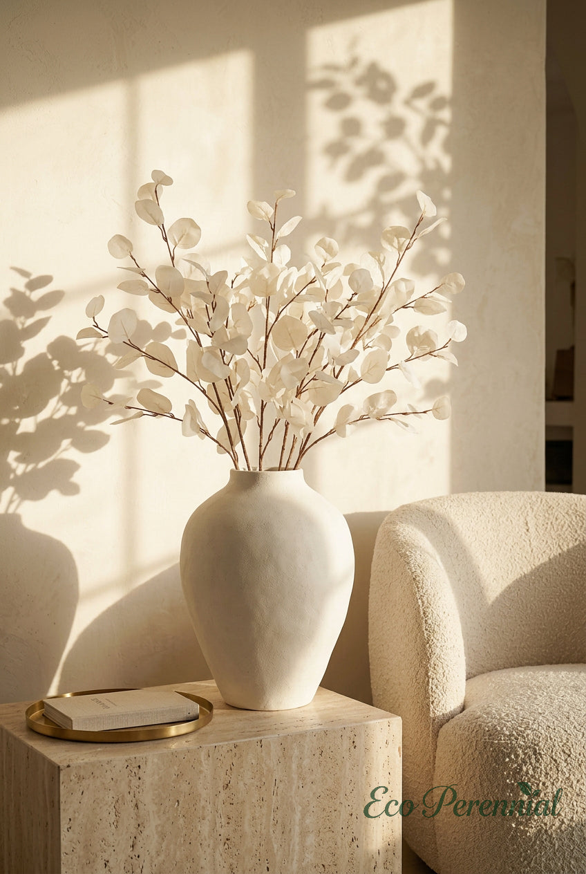 34.3" Autumn Faux Eucalyptus Branches for Fall Decor | Tall Artificial Greenery in 10 Colors | Artificial Greenery | Eco Perennial