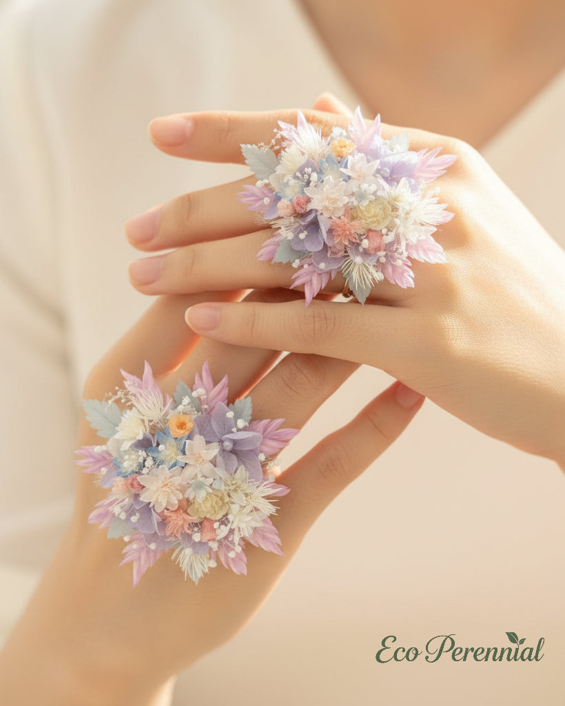 Lavender Dream Wildflower Ring | Preserved Botanical Floral Jewelry | Eco Perennial