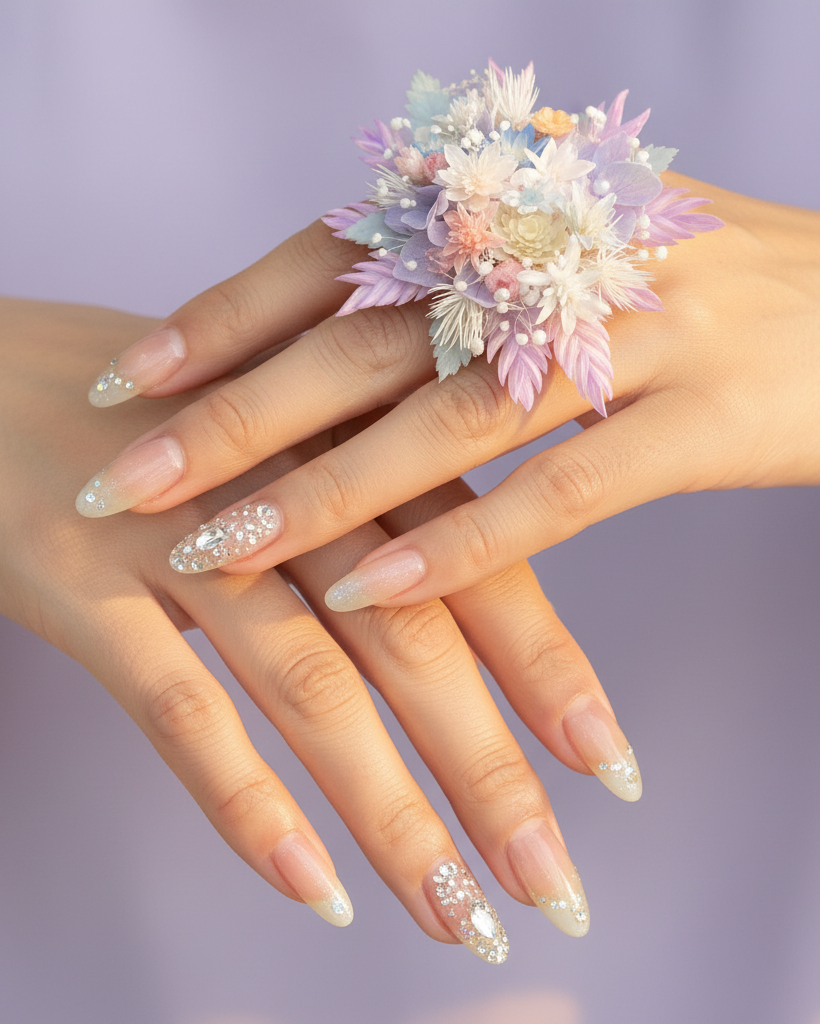 Lavender Ring - Diamond Nails Overlapping Purple