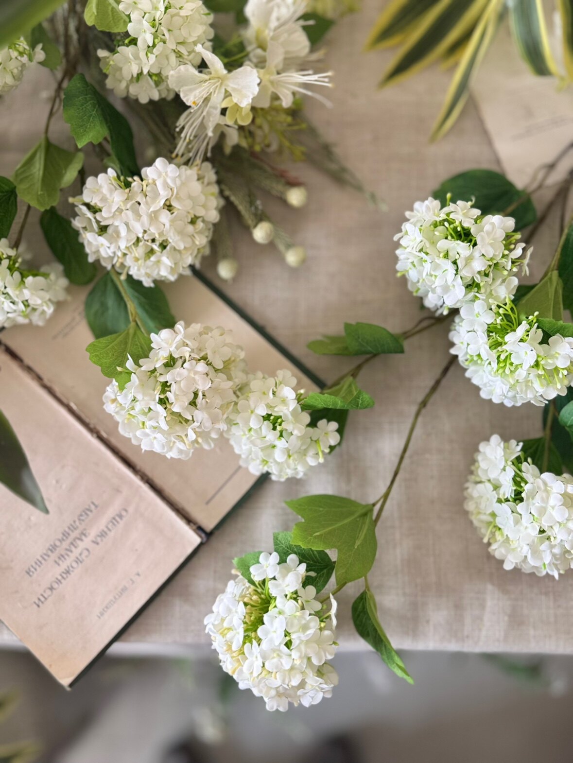 "Spring Whispers" | French Silk Snowball Viburnum | Realistic Faux Silk Flowers for Home Decor - Eco Perennial