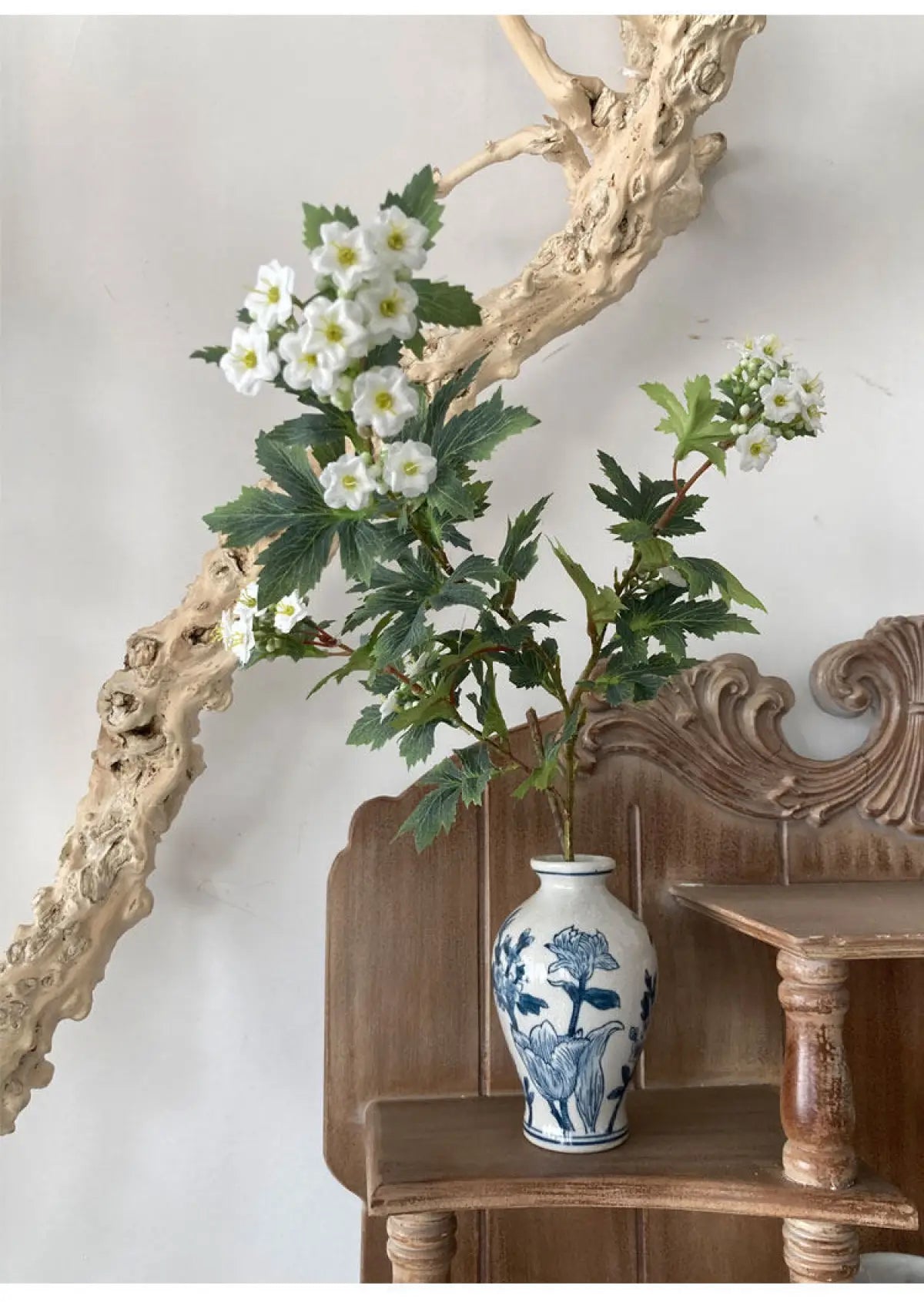 "Meadow Spheres" | Artisan Mixed Globe Flower Bouquet Single Branch (1 Stem) | Realistic Faux Silk Flowers for Home Decor - Eco Perennial