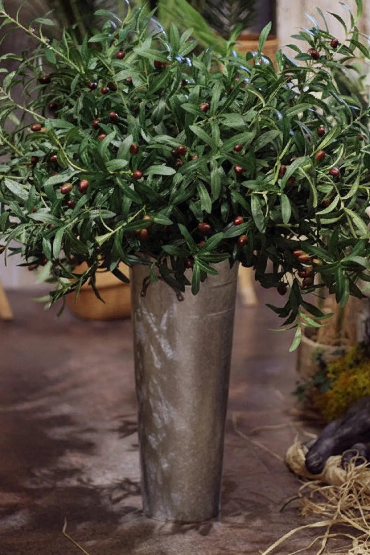 "Mediterranean Heritage" | Lifelike Faux Olive Stem 12 Stems | Realistic Faux Silk Flowers for Home Decor - Eco Perennial