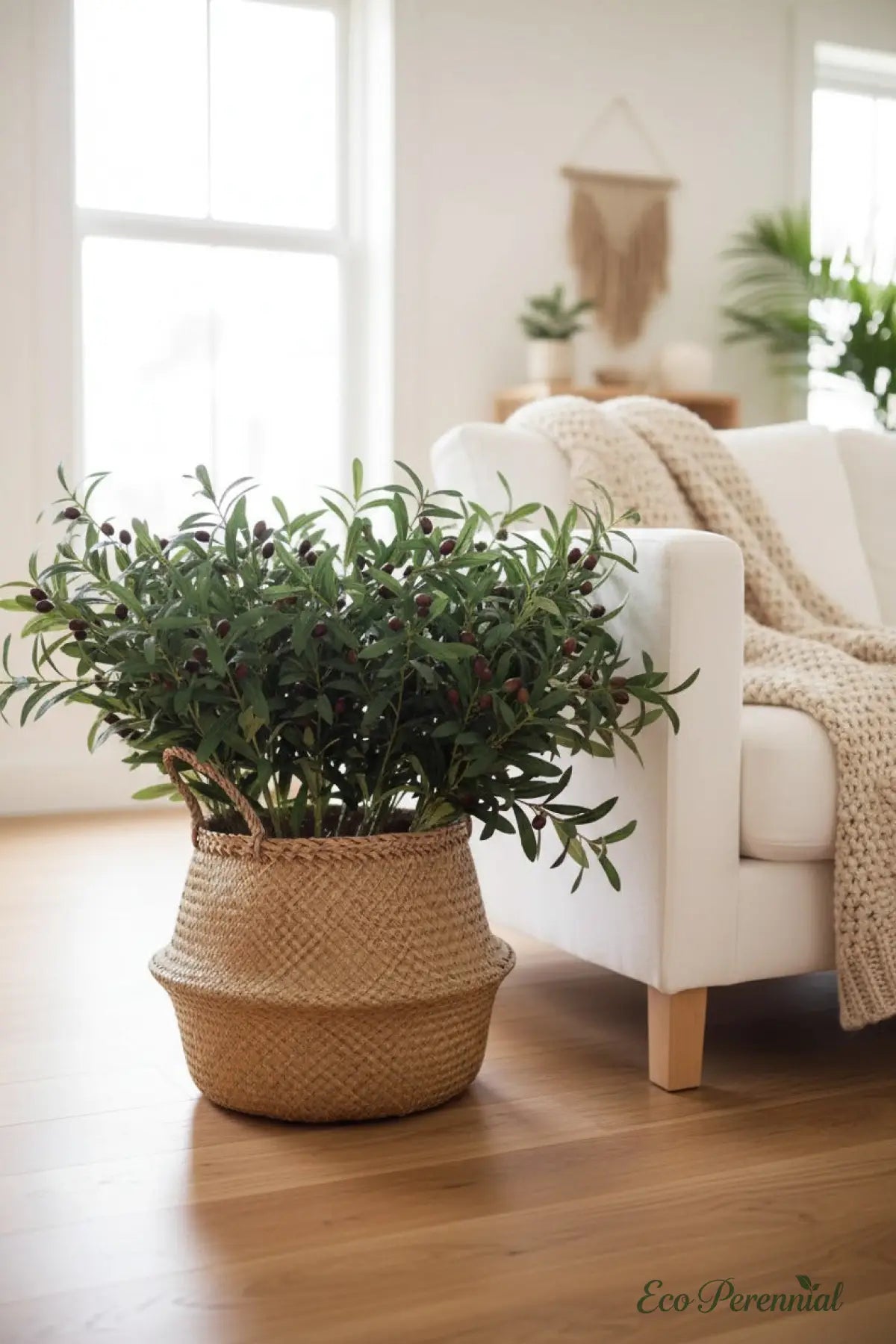 "Mediterranean Heritage" | Lifelike Faux Olive Stem | Realistic Faux Silk Flowers for Home Decor - Eco Perennial