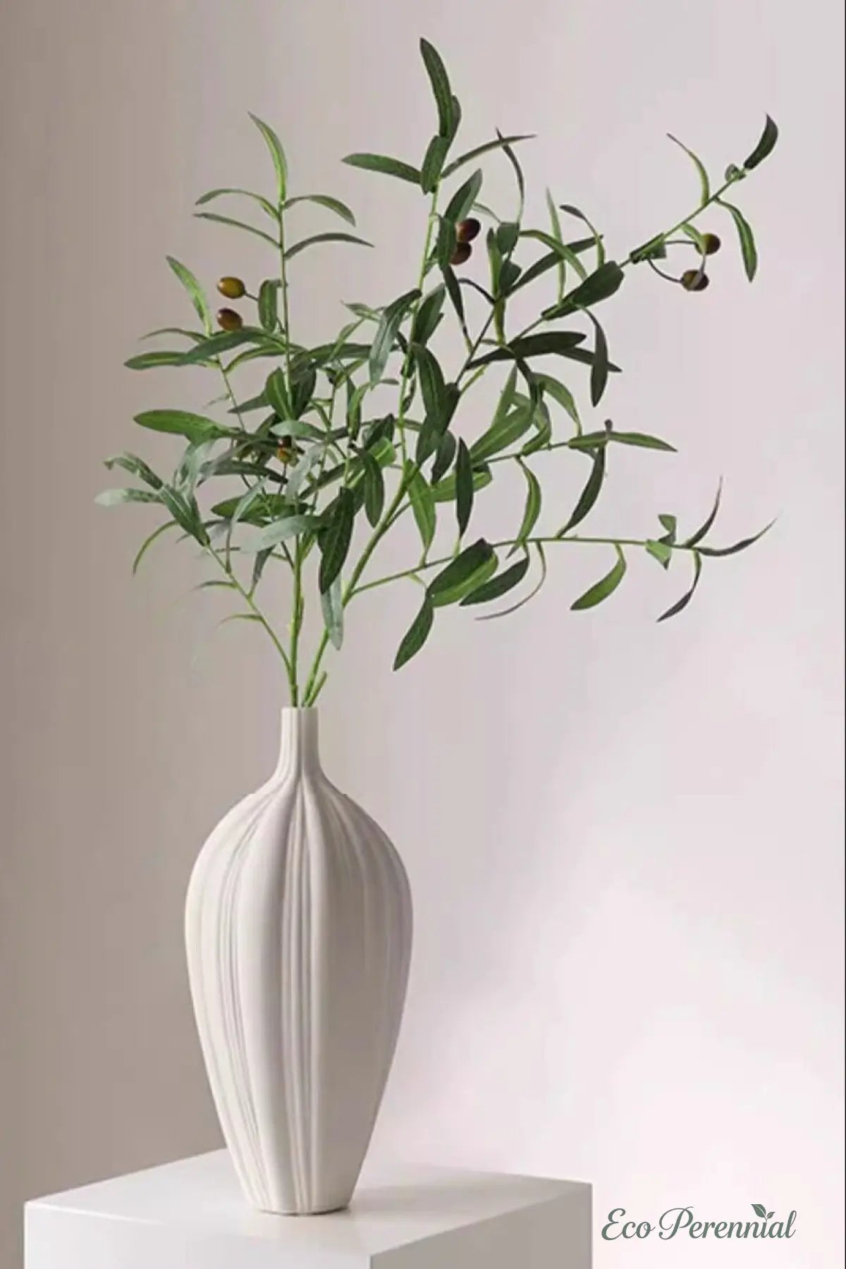 "Mediterranean Heritage" | Lifelike Faux Olive Stem | Realistic Faux Silk Flowers for Home Decor - Eco Perennial