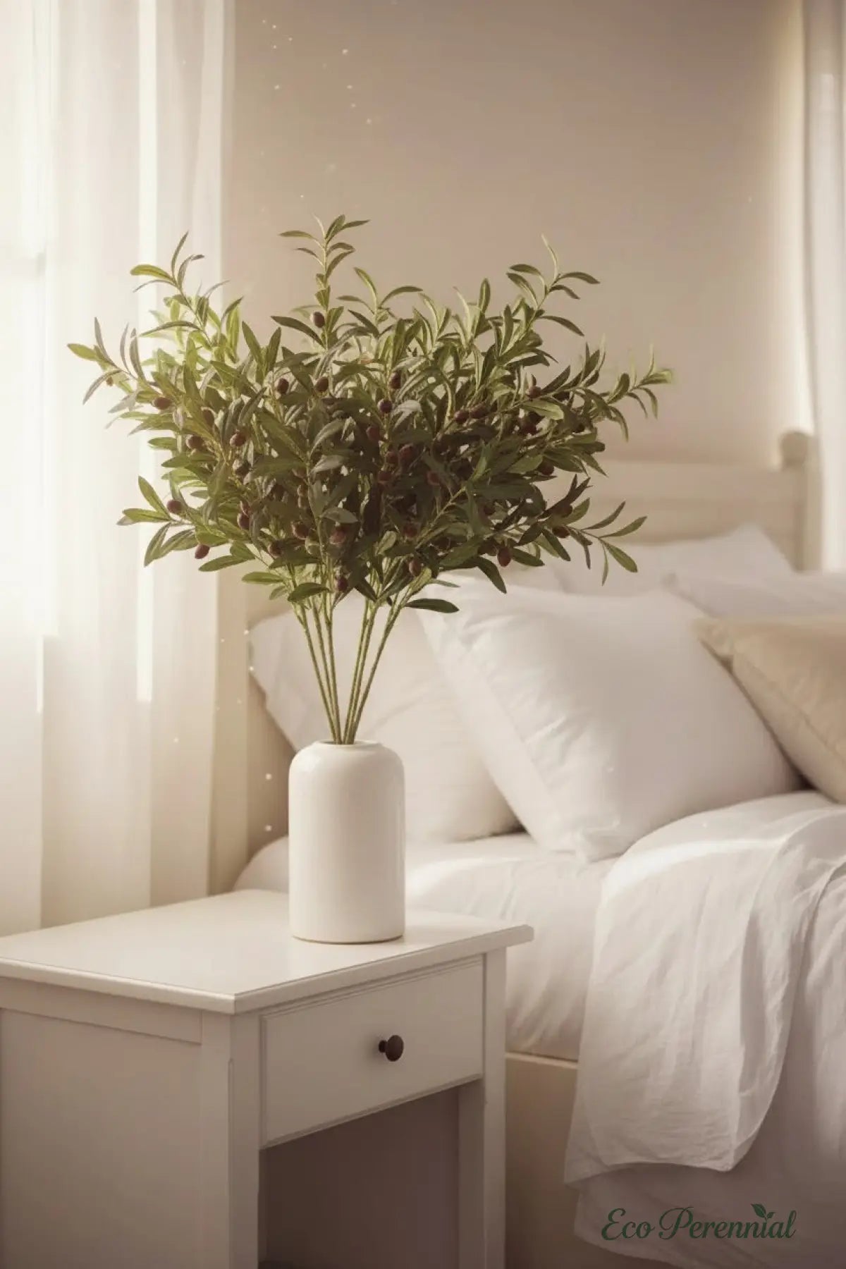"Mediterranean Heritage" | Lifelike Faux Olive Stem | Realistic Faux Silk Flowers for Home Decor - Eco Perennial