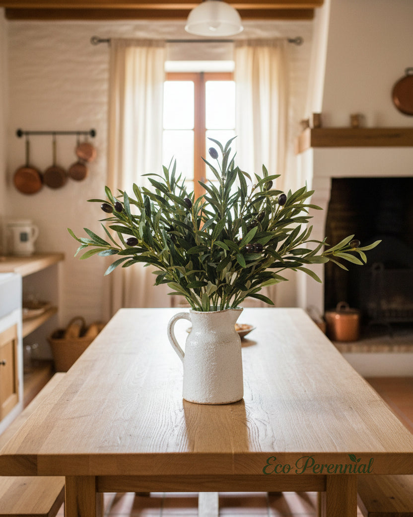 Medium Faux Olive Branches | Realistic Artificial Olive Stems