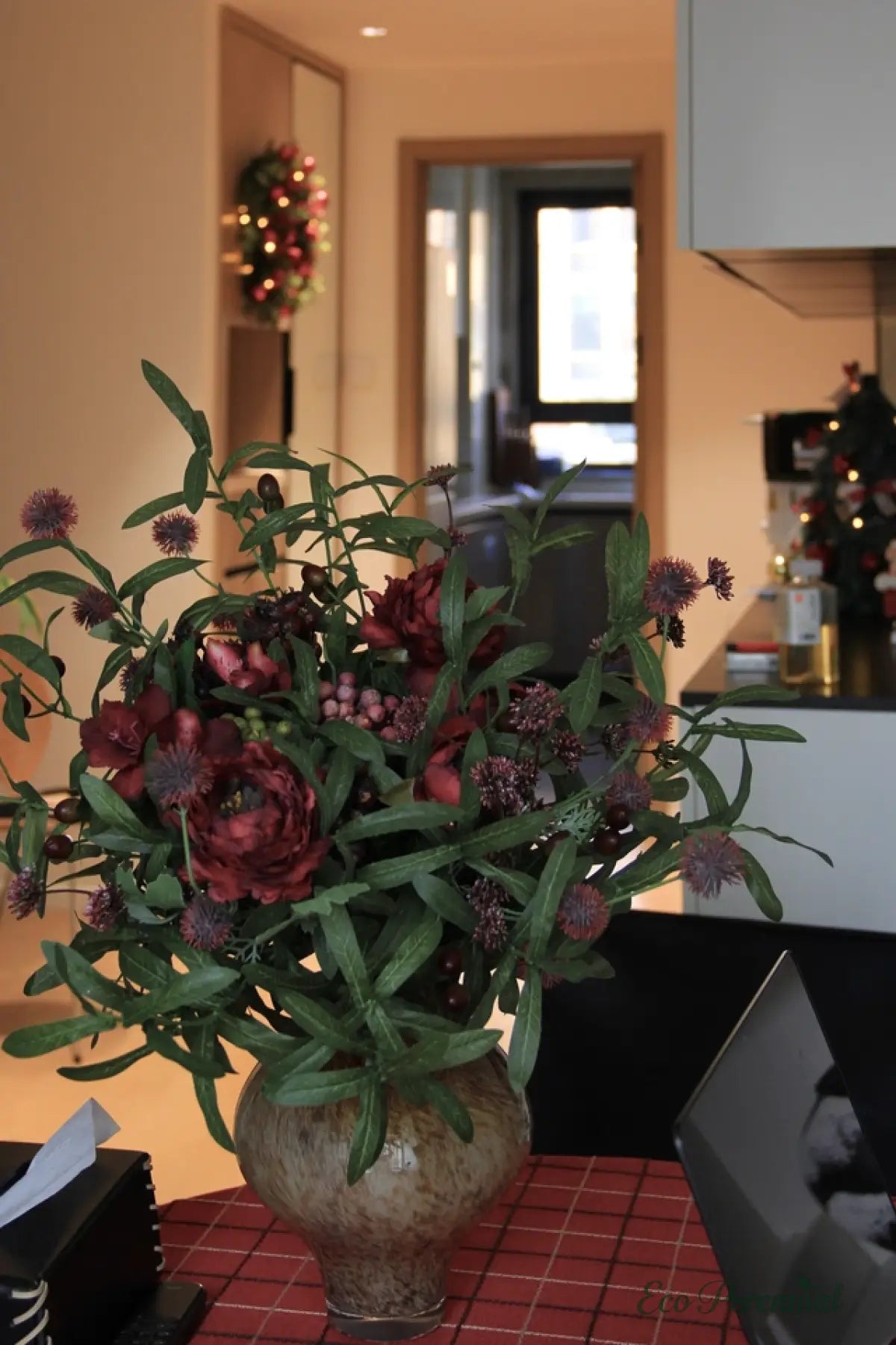 "Midnight Burgundy" | Artistic Silk Ranunculus Bouquet | Realistic Faux Silk Flowers for Home Decor - Eco Perennial