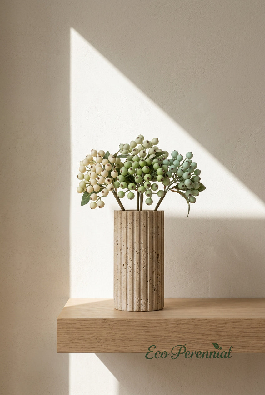 11.4" Petite Faux Berry Stems | 10 Colors | Artificial Greenery | Eco Perennial