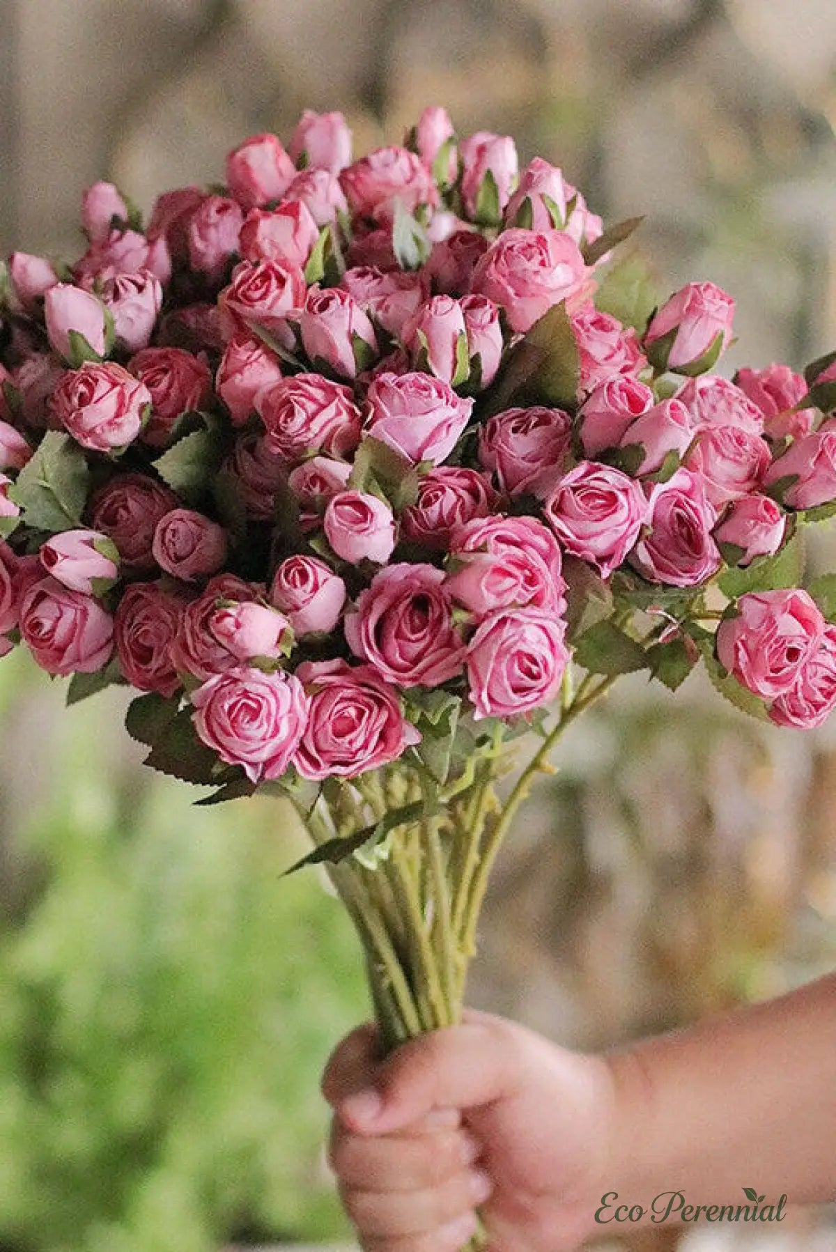 "Nostalgic Bloom" | Handcrafted Vintage Silk Rose | Realistic Faux Silk Flowers for Home Decor - Eco Perennial