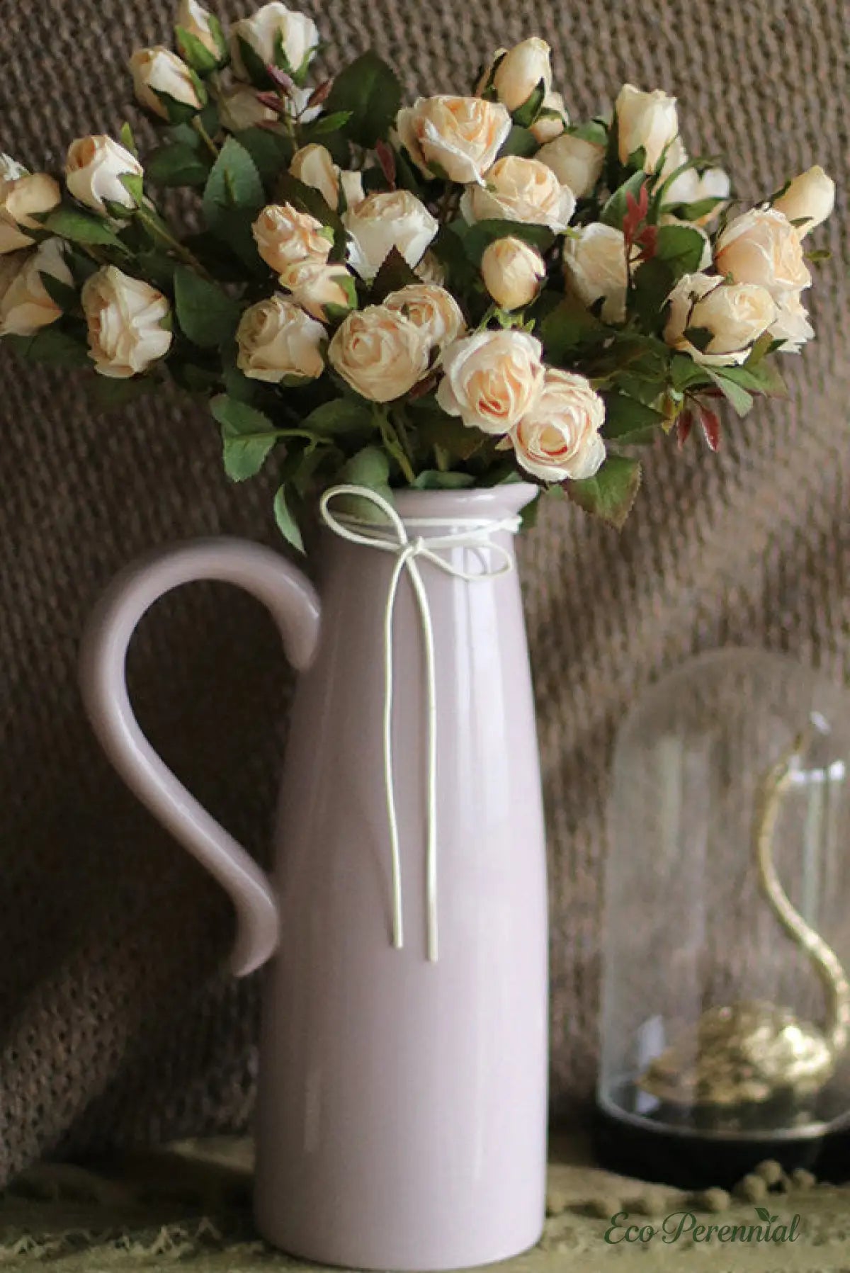 "Nostalgic Bloom" | Handcrafted Vintage Silk Rose | Realistic Faux Silk Flowers for Home Decor - Eco Perennial