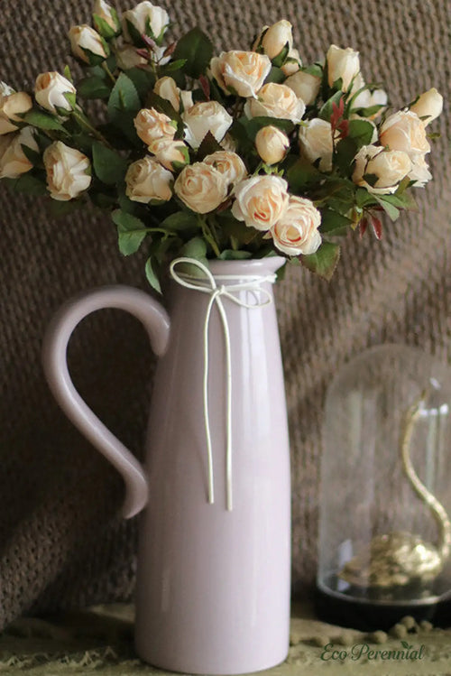 "Nostalgic Bloom" | Handcrafted Vintage Silk Rose | Artificial Floral Arrangement | Eco Perennial