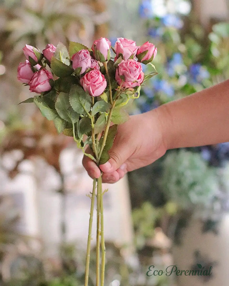 "Nostalgic Bloom" | Handcrafted Vintage Silk Rose | Realistic Faux Silk Flowers for Home Decor - Eco Perennial