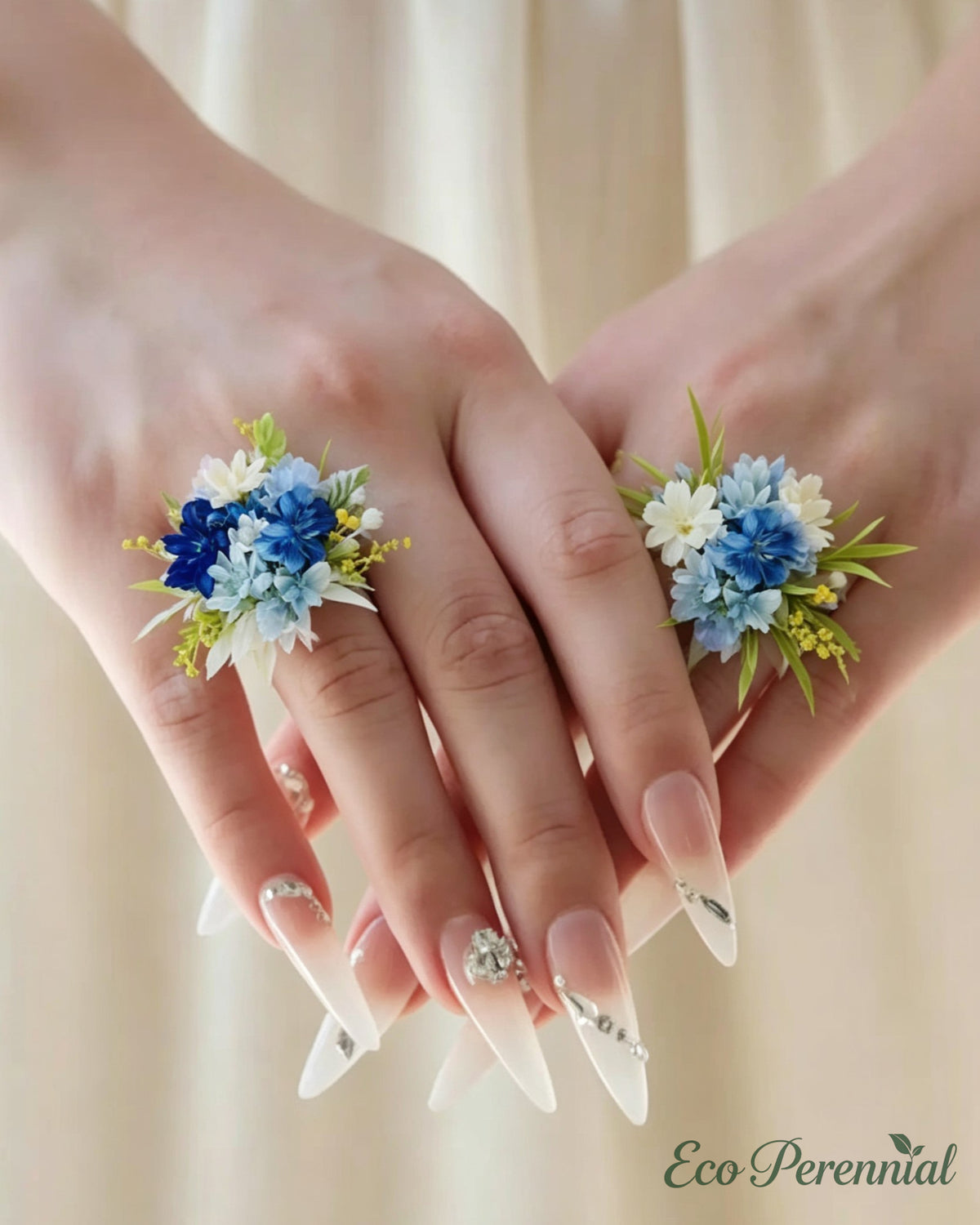 Ocean Blue Preserved Flower Ring – Handcrafted Eternal Floral Jewelry | Jewelry | Eco Perennial