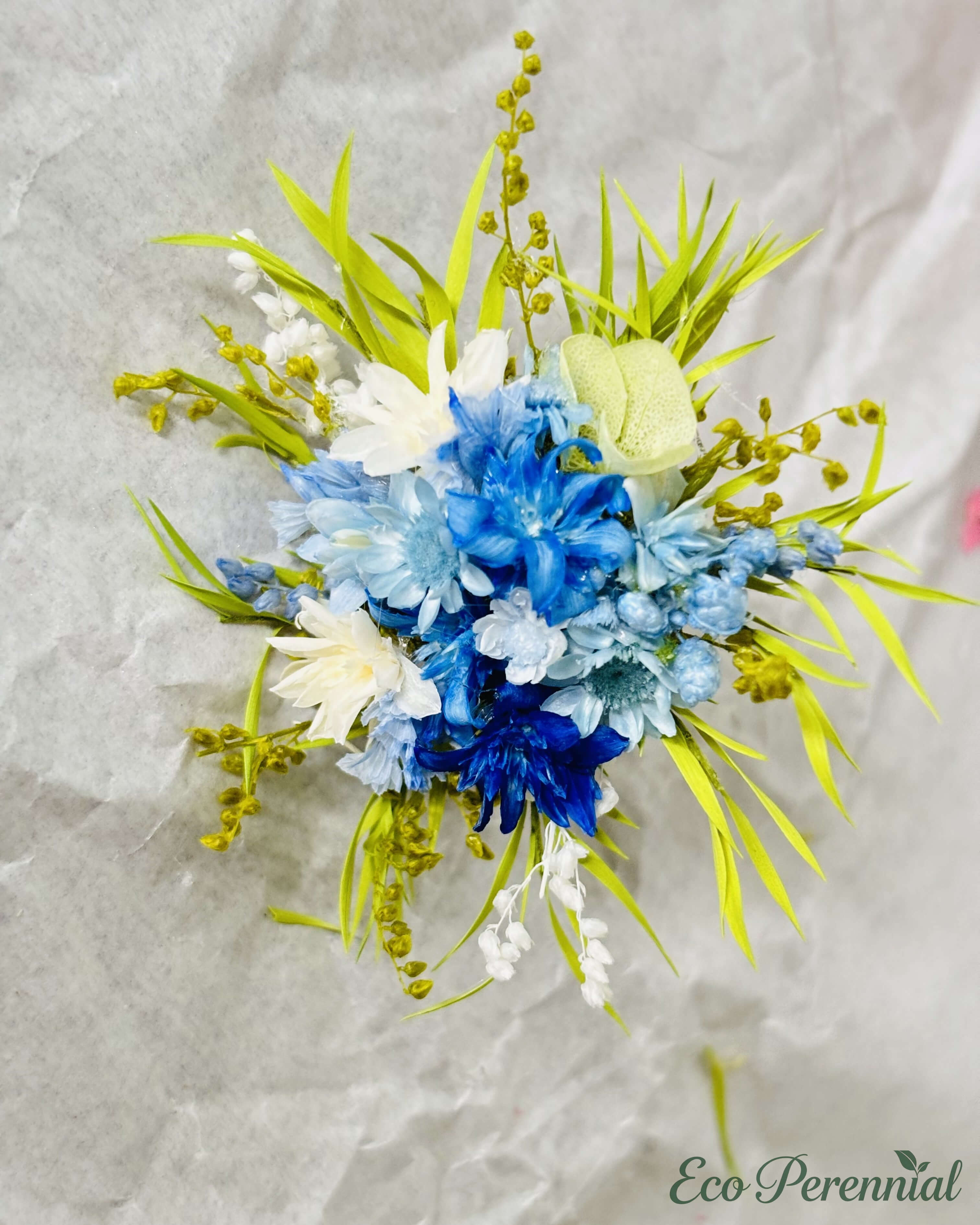 Ocean Blue Preserved Flower Ring – Handcrafted Eternal Floral Jewelry | Jewelry | Eco Perennial
