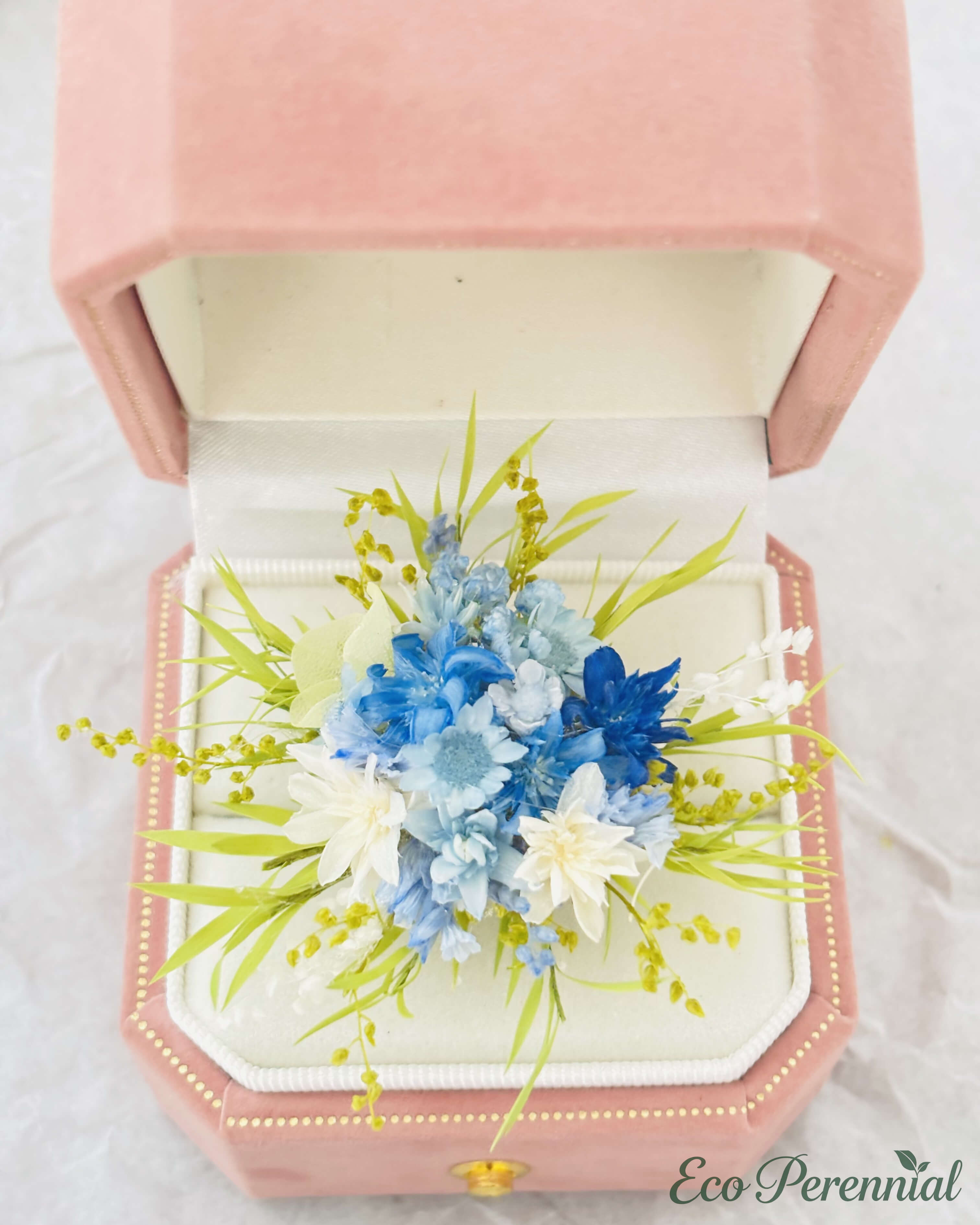 Ocean Blue Preserved Flower Ring – Handcrafted Eternal Floral Jewelry | Jewelry | Eco Perennial