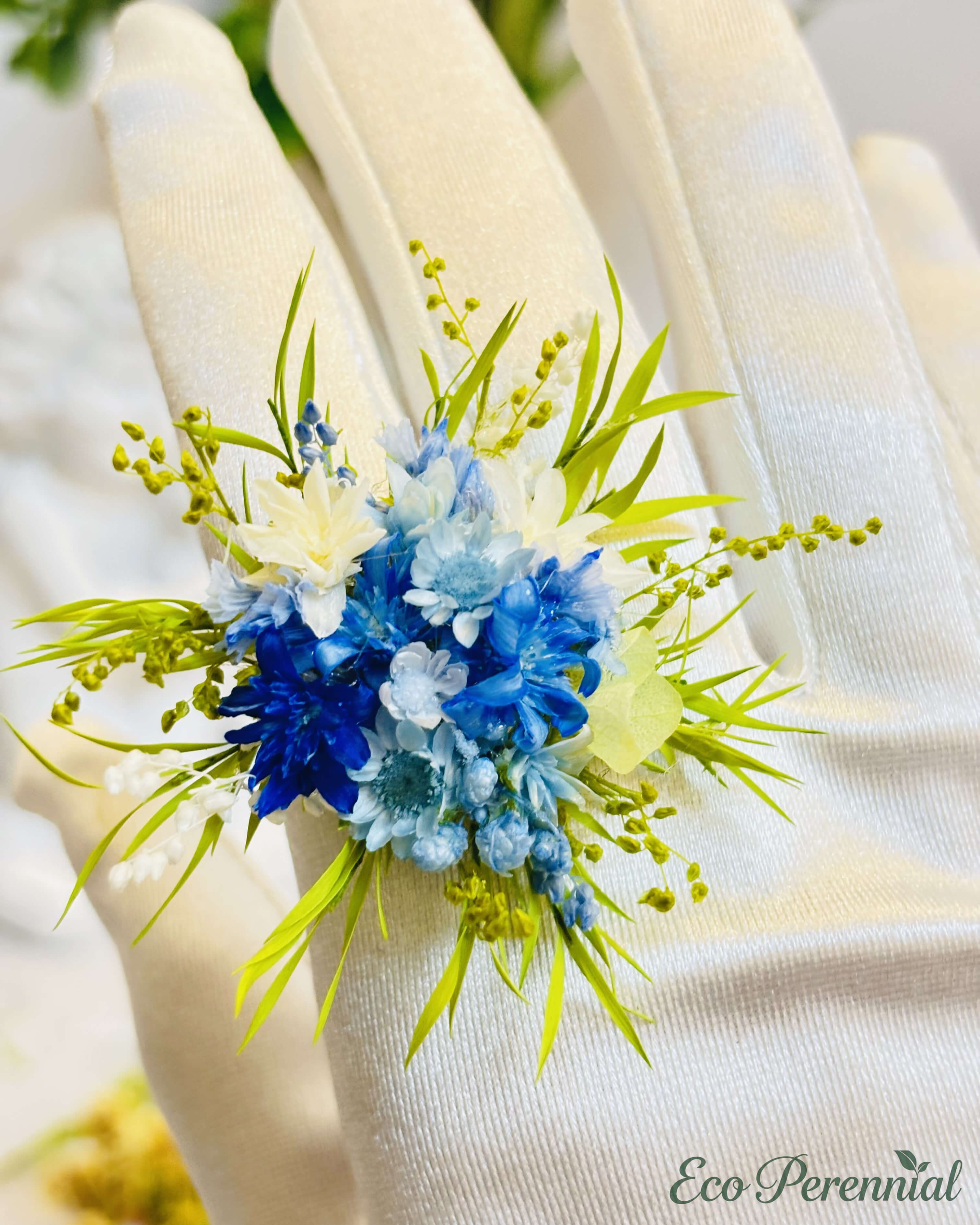 Ocean Blue Preserved Flower Ring – Handcrafted Eternal Floral Jewelry | Jewelry | Eco Perennial