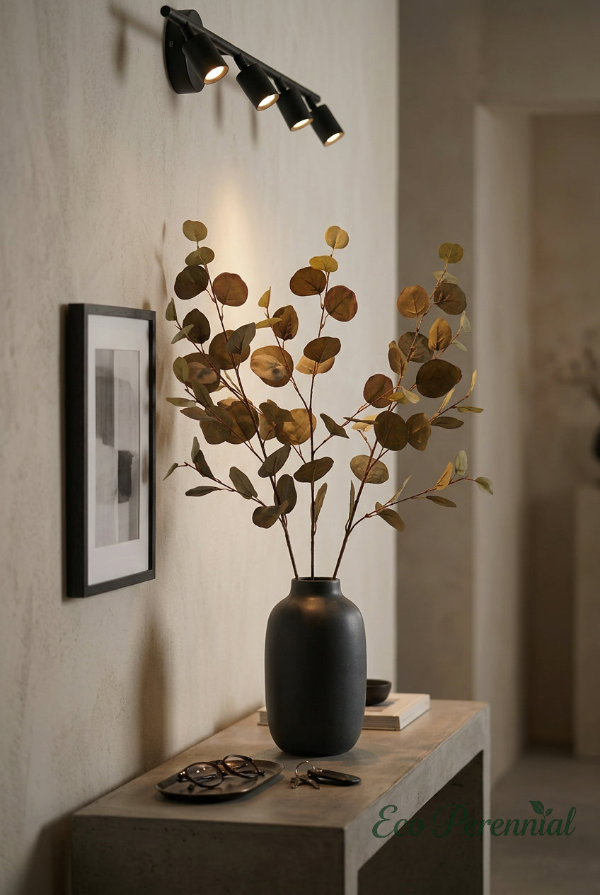 34.3" Autumn Faux Eucalyptus Branches for Fall Decor | Tall Artificial Greenery in 10 Colors | Artificial Greenery | Eco Perennial
