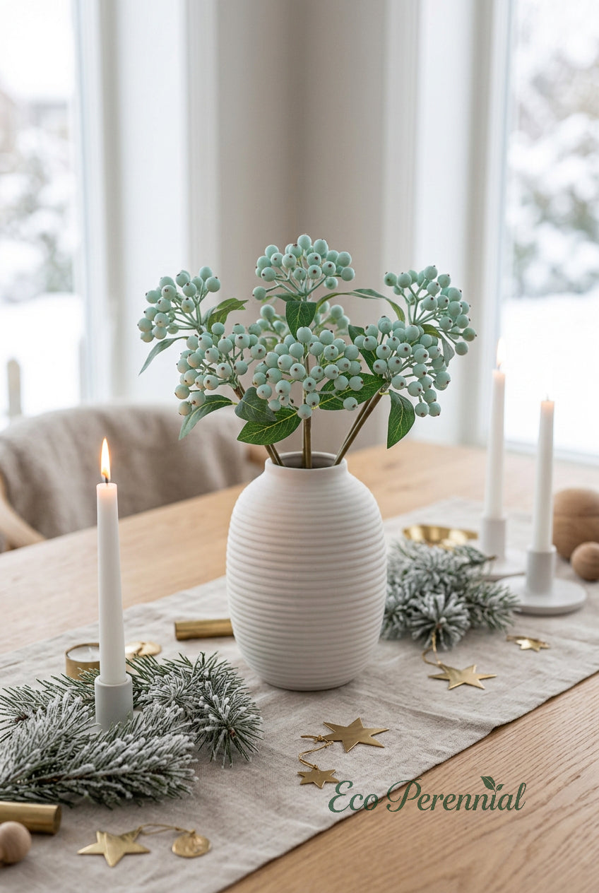 11.4" Petite Faux Berry Stems | 10 Colors | Artificial Greenery | Eco Perennial