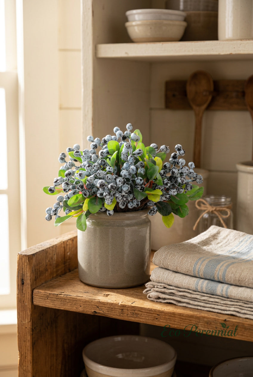 9.8" Petite Faux Berry Stems | 6 Colors | Artificial Greenery | Eco Perennial