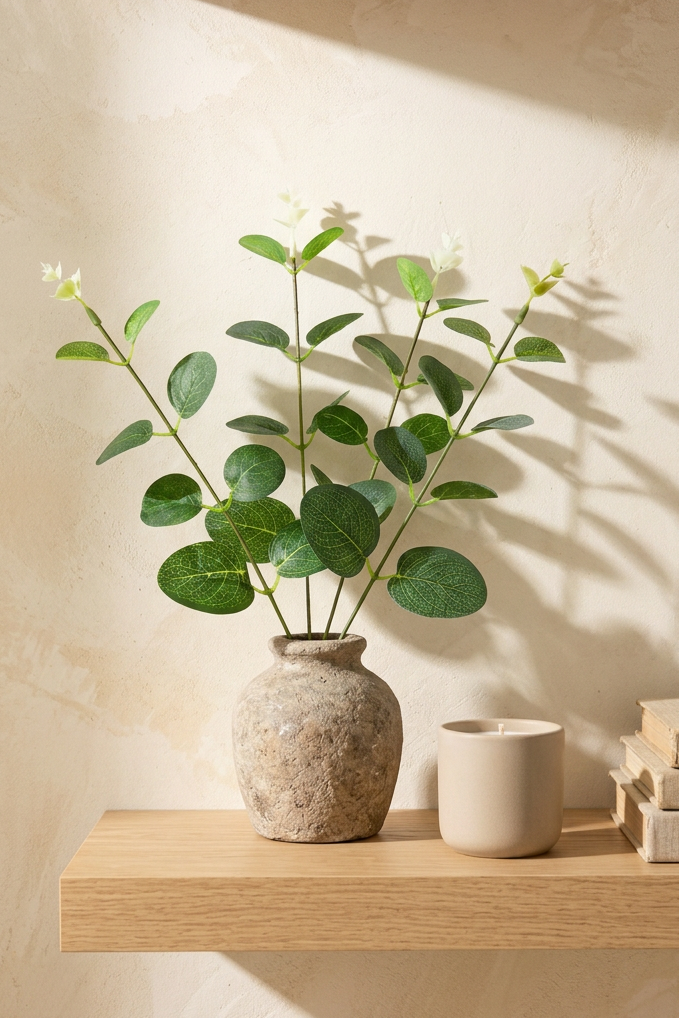 11.8" Petite Faux Eucalyptus Stems | Realistic Artificial Greenery Branches | Artificial Greenery | Eco Perennial