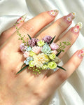 "Artisan’s Surprise" Preserved Flower Ring | Handcrafted Unique Wildflower Bouquet - Eco Perennial