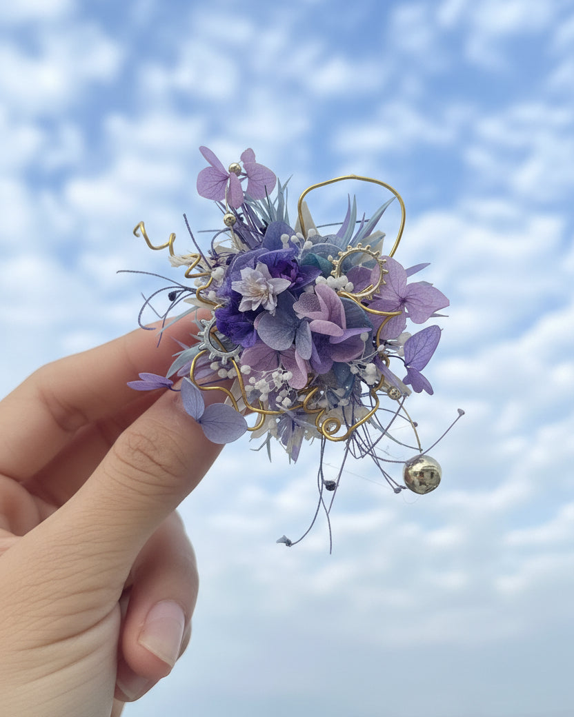 Purple Preserved Flower Ring & Brooch | Handcrafted Floral Jewelry – Eco Perennial