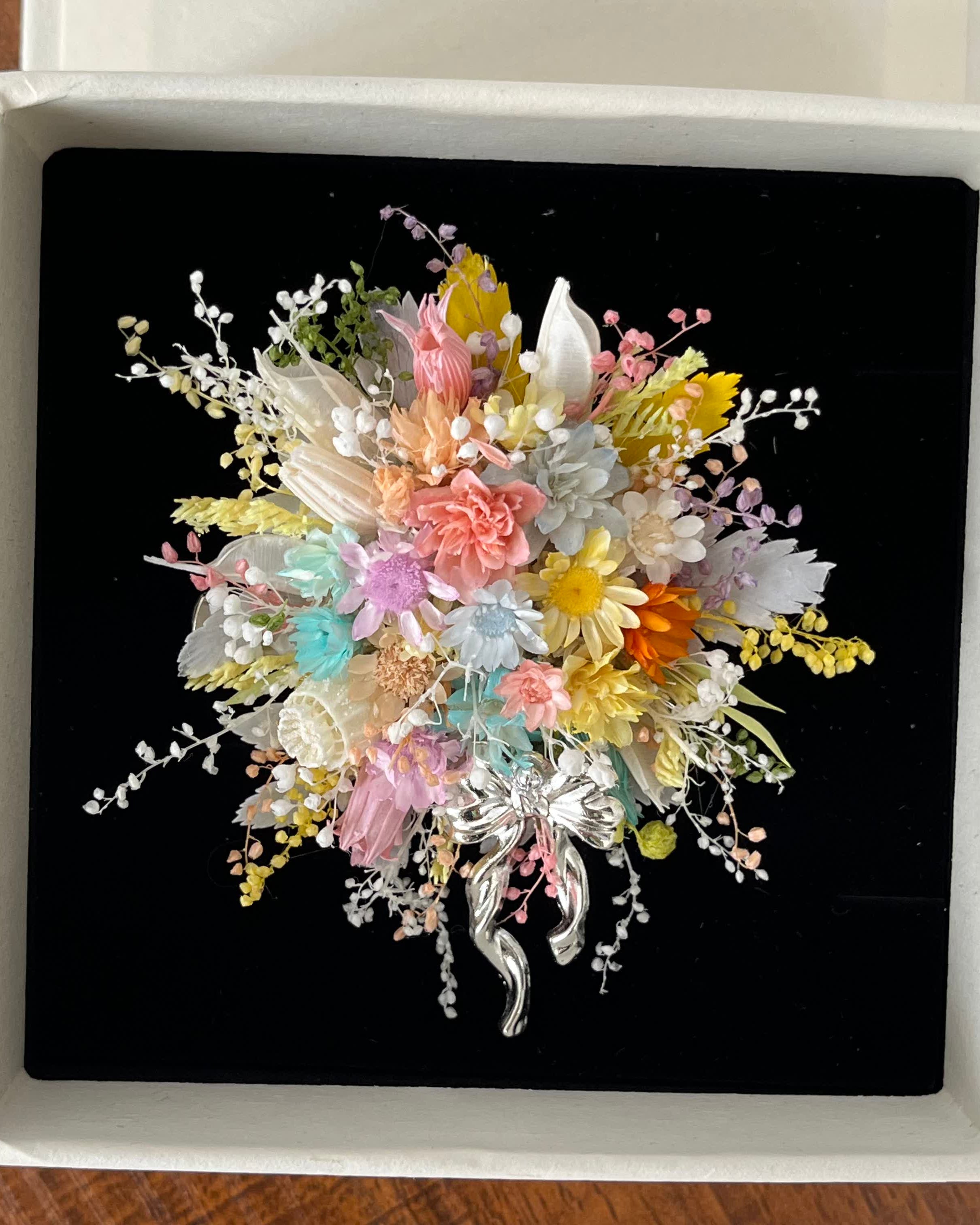 Handcrafted Preserved Flower Ring & Brooch | Rainbow Bloom Bouquet - Eco Perennial | Jewelry | Eco Perennial