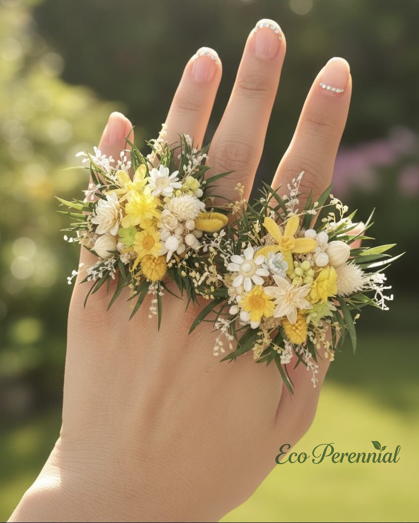 Secret Garden Flower Ring | Handcrafted Real Preserved Floral Jewelry | Eco Perennial