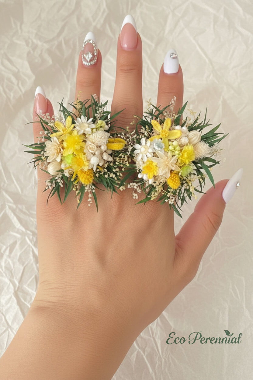 Secret Garden Flower Ring | Handcrafted Real Preserved Floral Jewelry | Eco Perennial