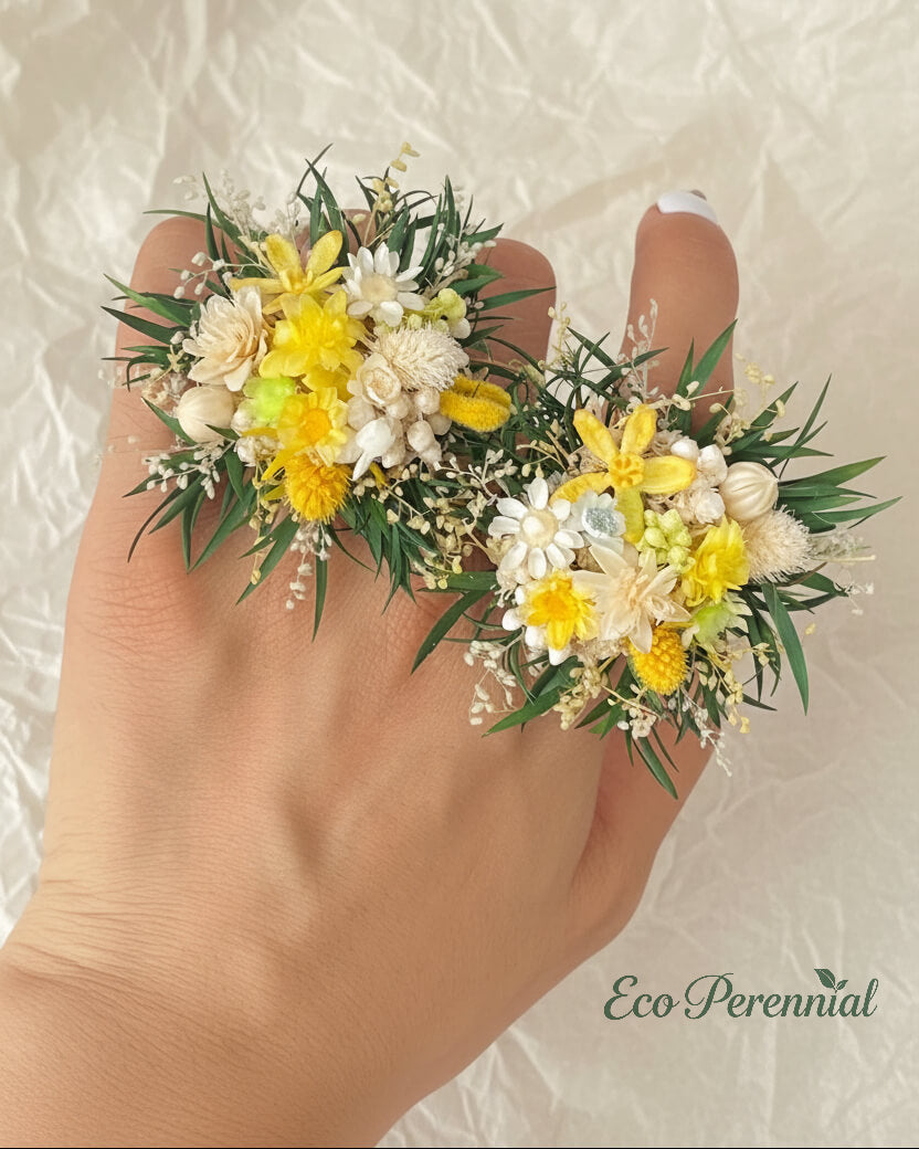 Secret Garden Flower Ring | Handcrafted Real Preserved Floral Jewelry | Eco Perennial