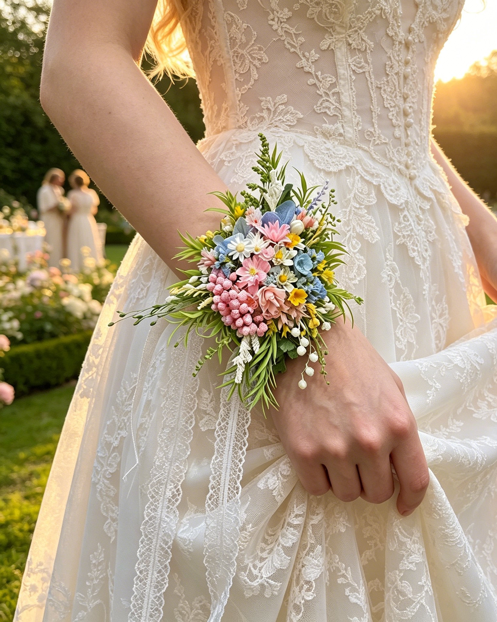 Preserved Flower Wrist Corsage | Handcrafted Bridal Floral Jewelry – Eco Perennial