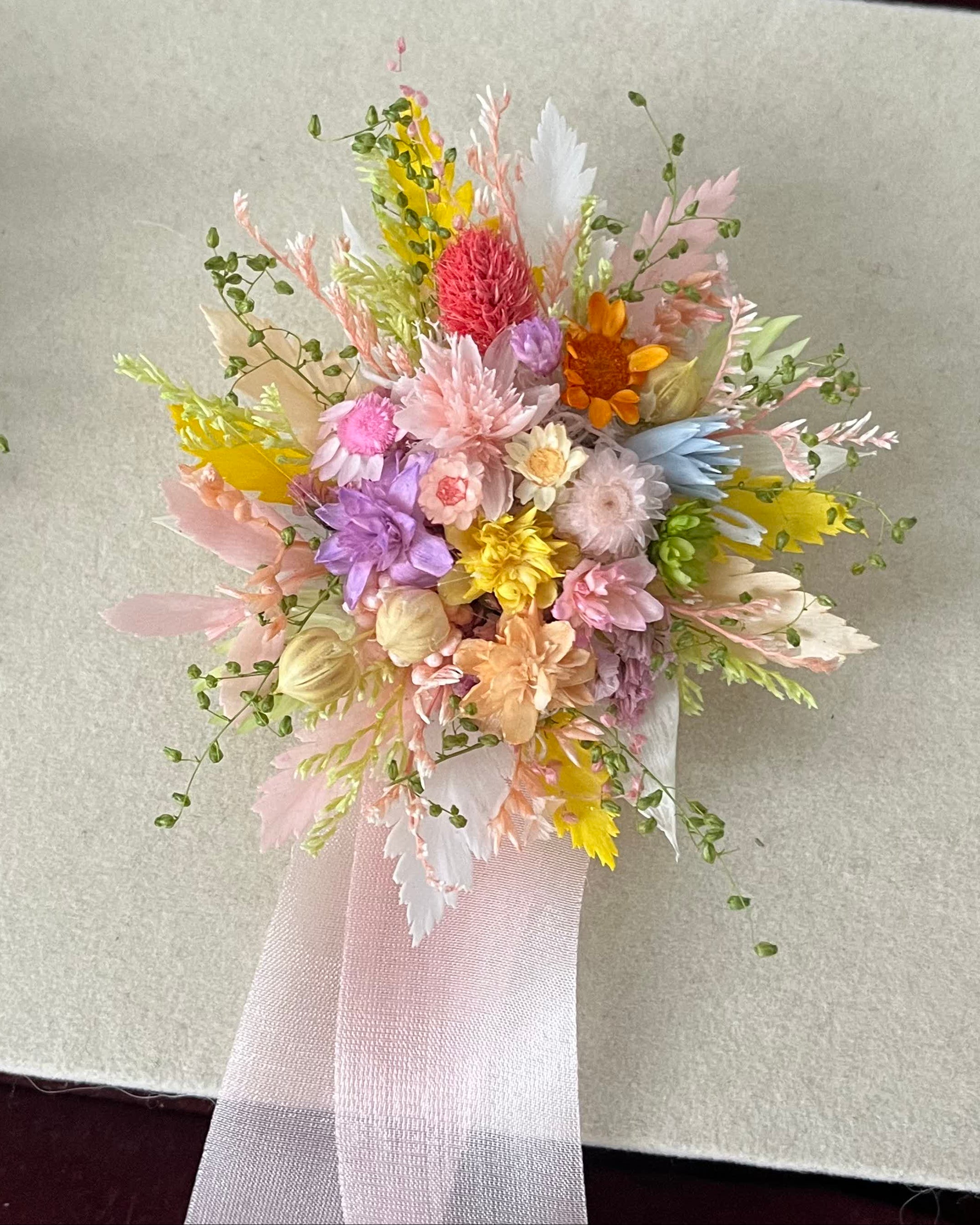 Handcrafted Preserved Flower Wrist Corsage | Wildflower Meadow - Eco Perennial | Corsage | Eco Perennial