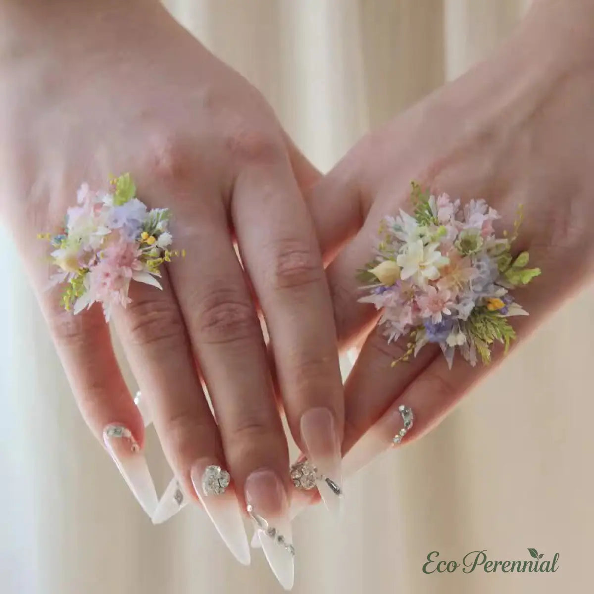 Preserved Real Flower Bouquet Ring – Handcrafted Eternal Floral Jewelry | Realistic Faux Silk Flowers for Home Decor - Eco Perennial