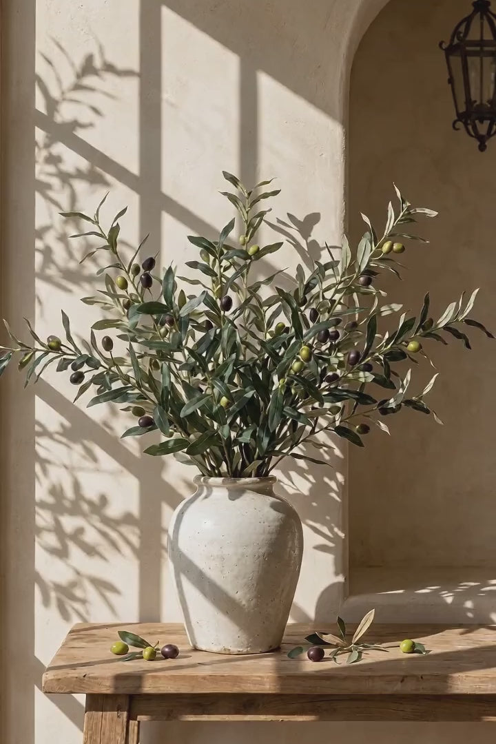 Faux Olive Branches with Two-Tone Olives | 28" & 41"